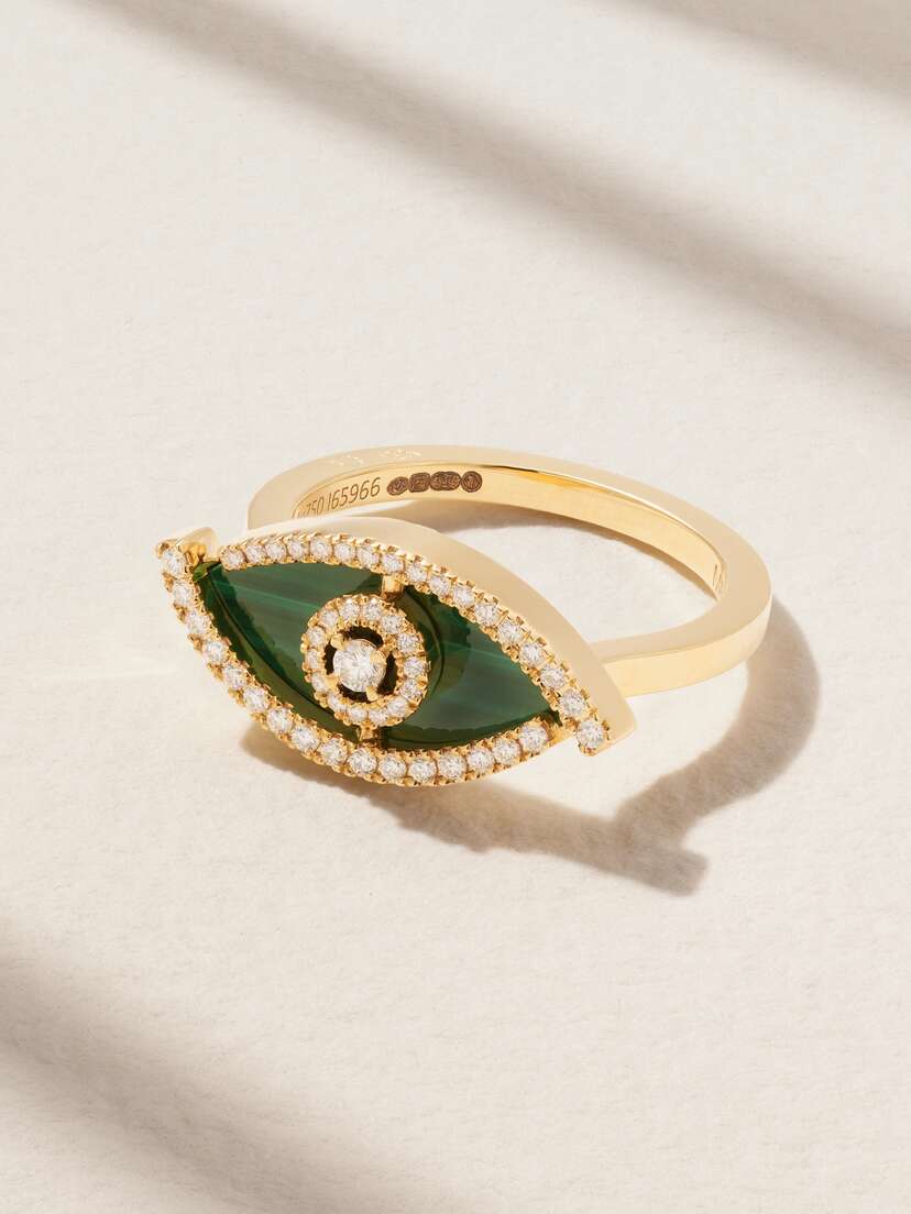 Messika Lucky Eye 18-karat Gold Malachite Ring