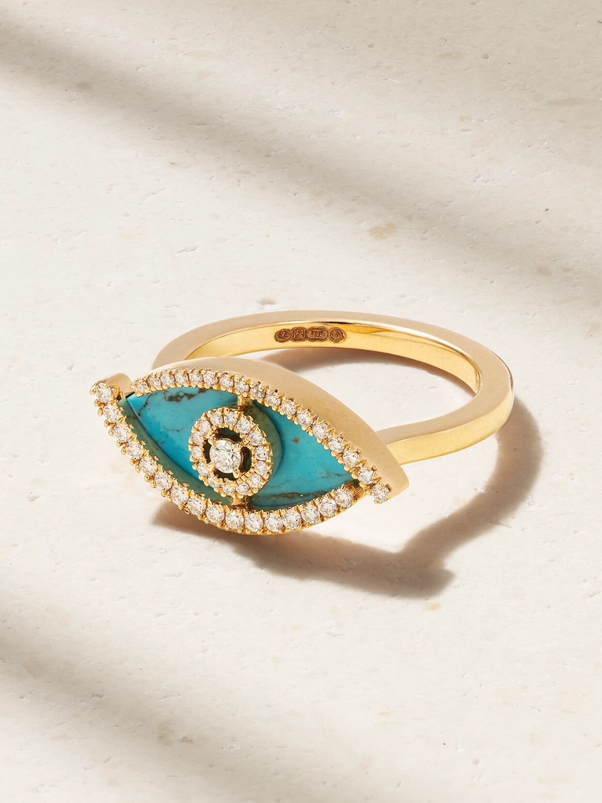 Messika Lucky Eye 18-karat Rose Gold Turquoise Ring