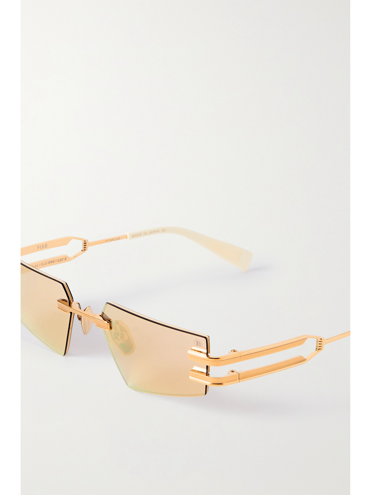BALMAIN EYEWEAR FIXIE CAT-EYE ACETATE AND GOLD-TONE SUNGLASSES