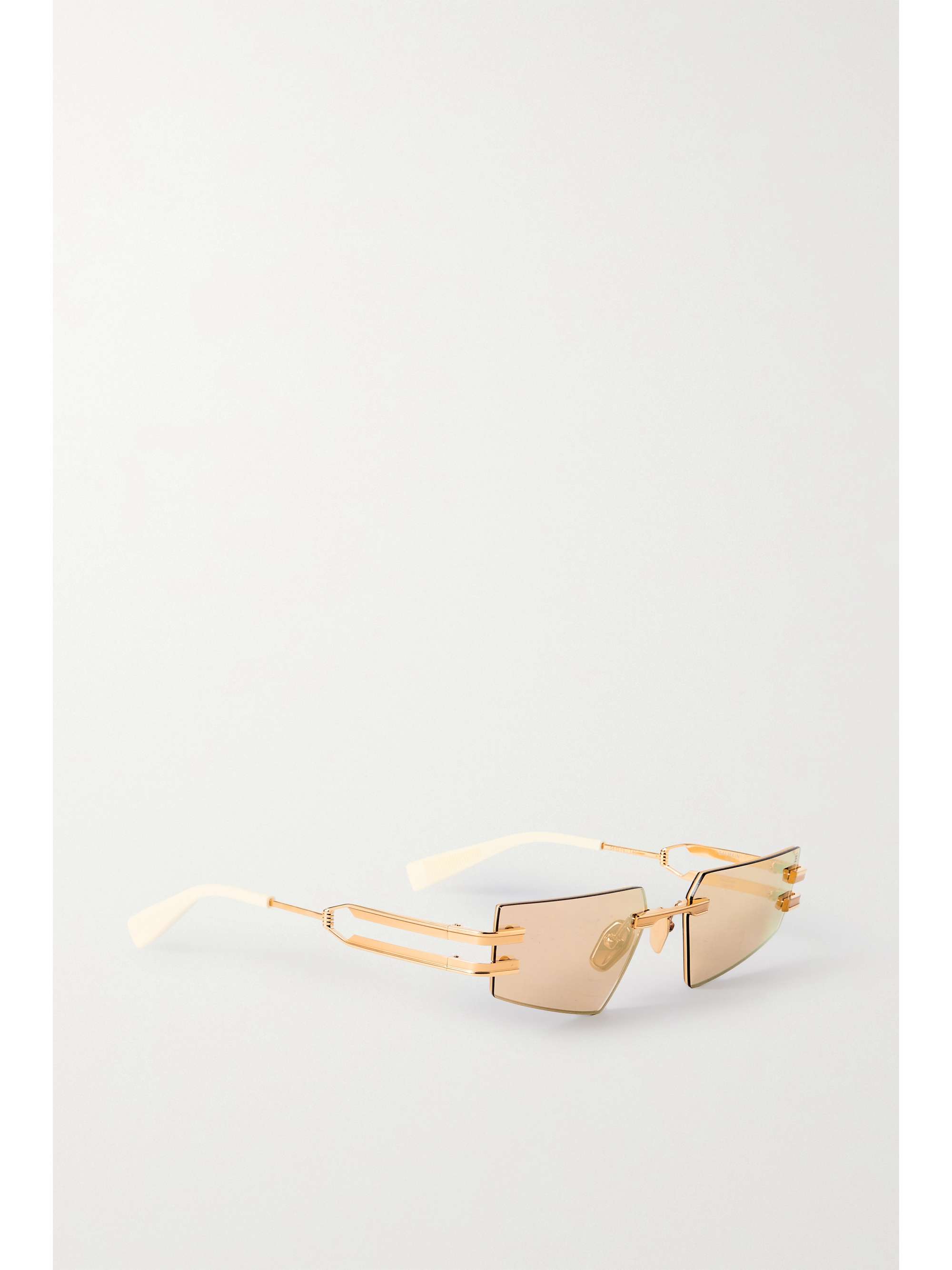 BALMAIN EYEWEAR Fixie cat-eye acetate and gold-tone sunglasses