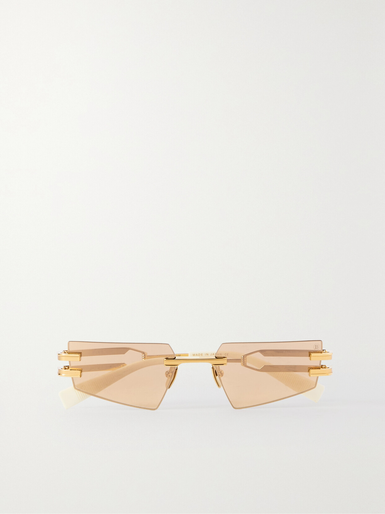 BALMAIN EYEWEAR FIXIE CAT-EYE ACETATE AND GOLD-TONE SUNGLASSES