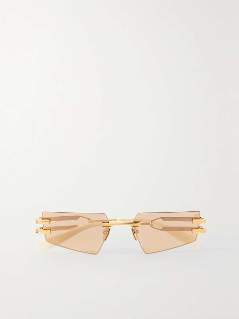 Balmain Fixie Cat-eye Acetate And Gold-tone Sunglasses