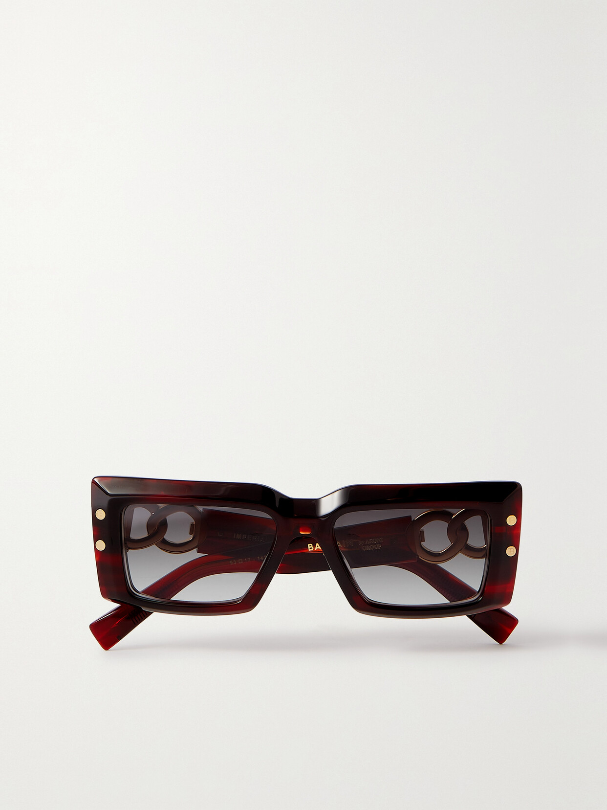 Balmain - Imperial Square-frame Acetate And Gold-tone Sunglasses - Red