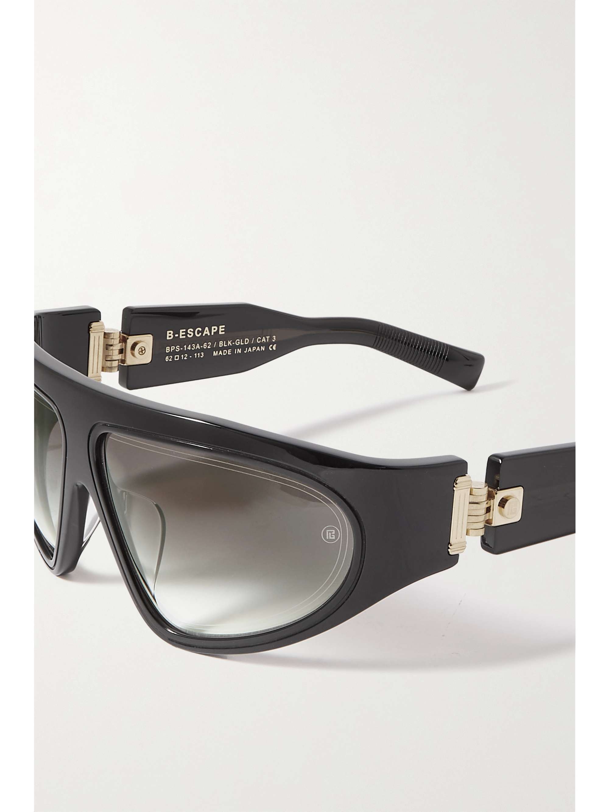 BALMAIN EYEWEAR B-Escape D-frame acetate and gold-tone sunglasses