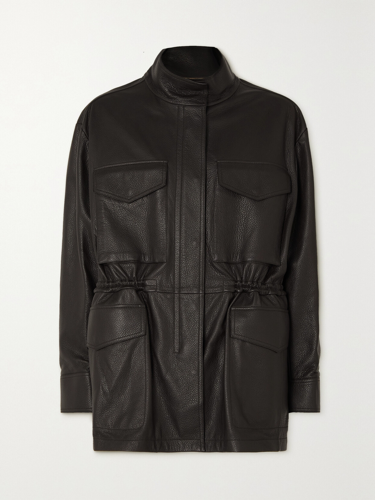 Purdey Textured-leather Jacket In Brown