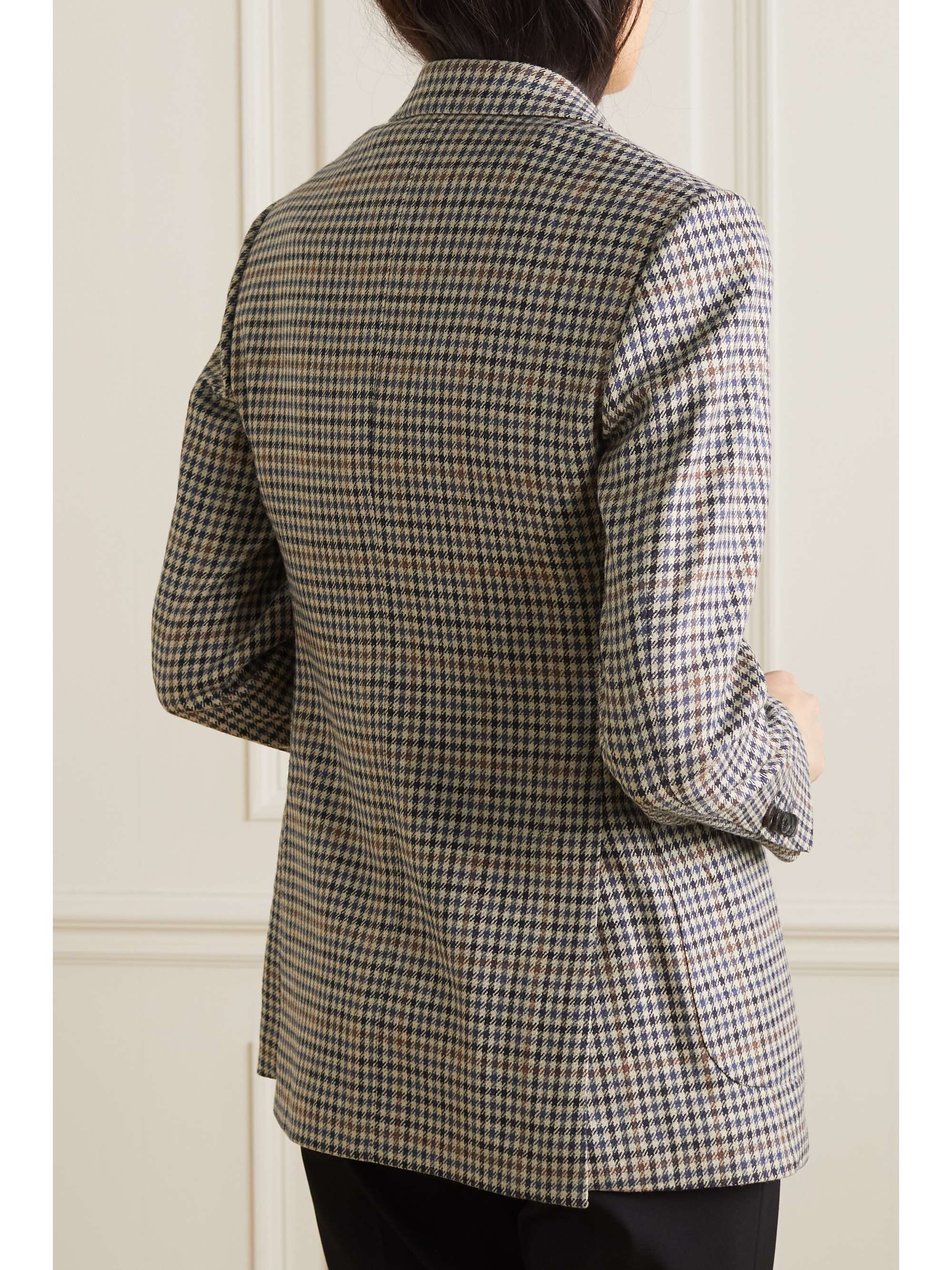 PURDEY Leather-trimmed wool and cashmere-blend tweed blazer