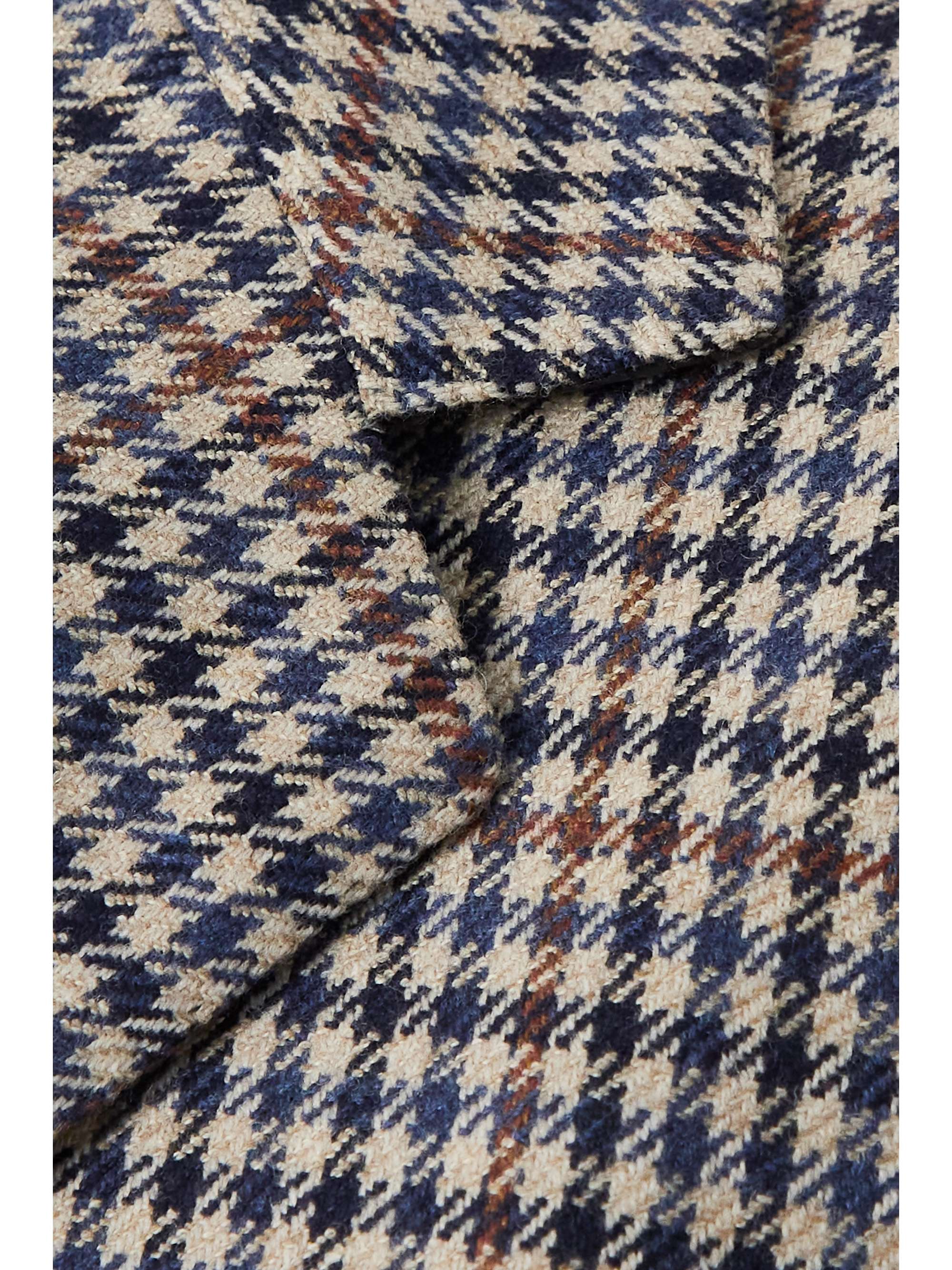 PURDEY Leather-trimmed wool and cashmere-blend tweed blazer