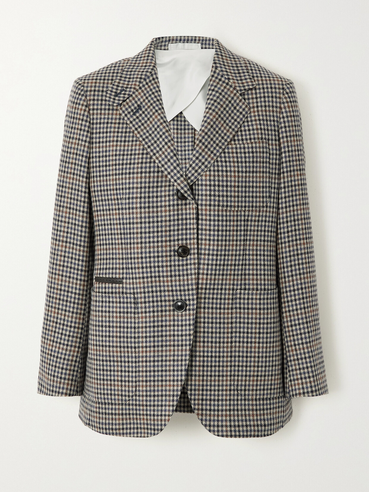 Purdey Leather-trimmed Wool And Cashmere-blend Tweed Blazer In Brown