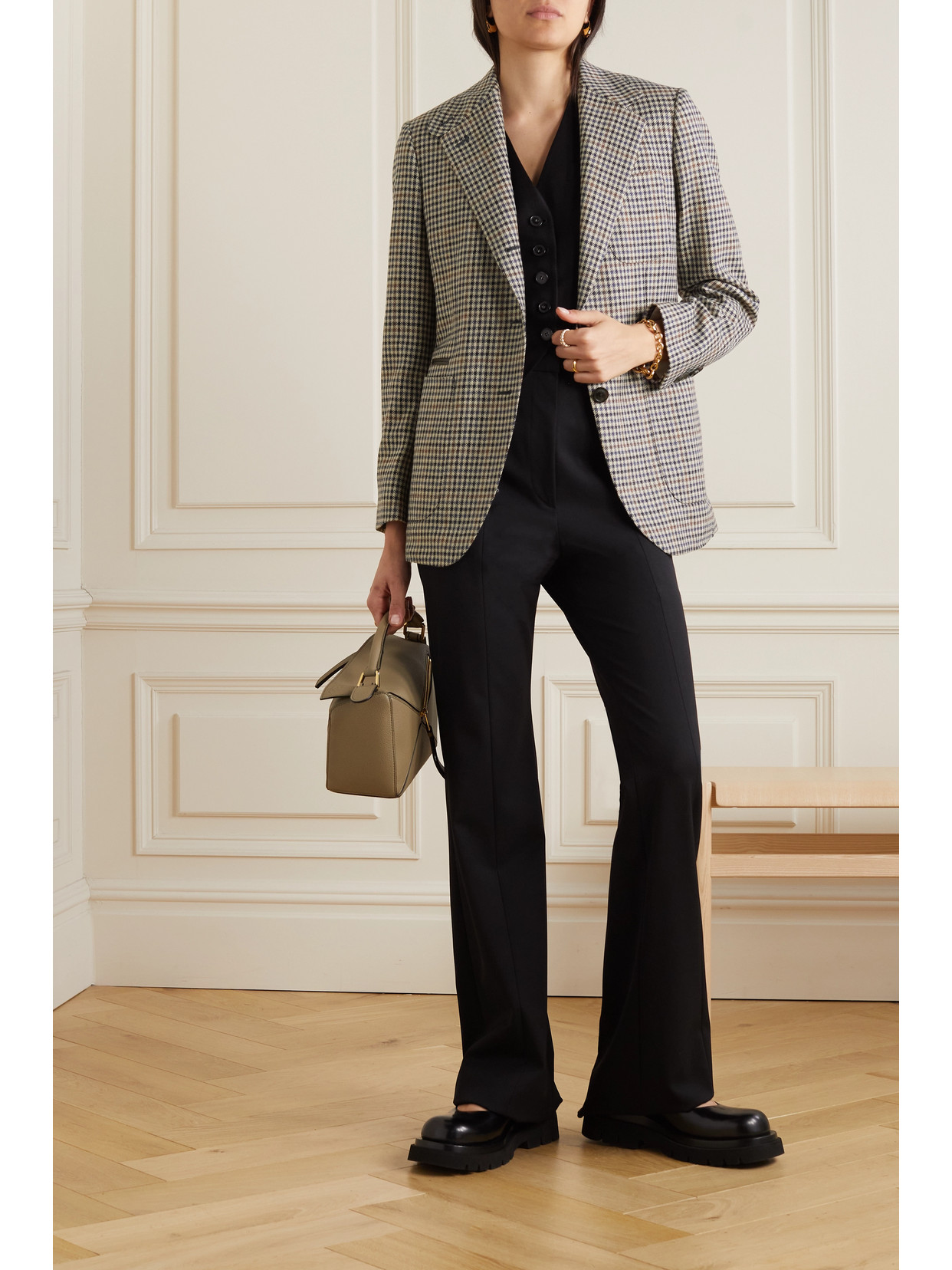 Shop Purdey Leather-trimmed Wool And Cashmere-blend Tweed Blazer In Brown