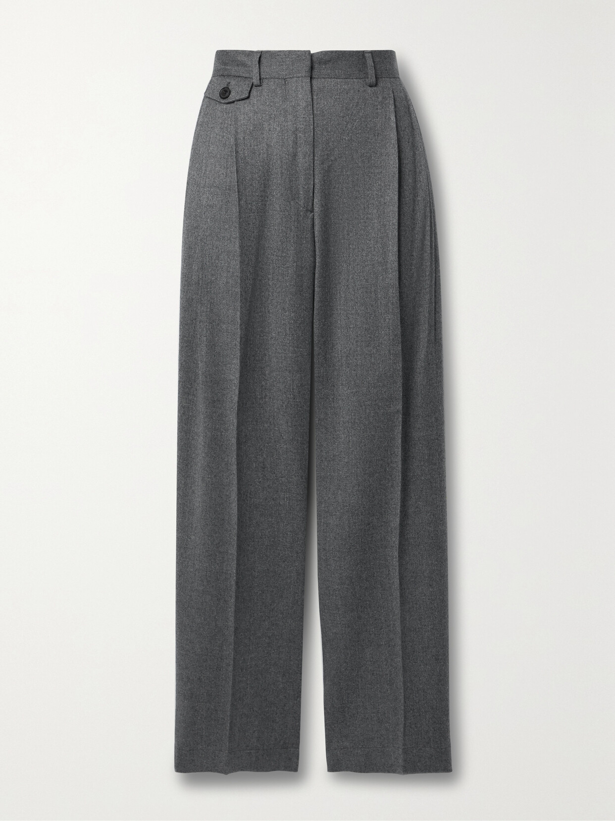 Purdey Pleated Wool Tapered Pants In Gray
