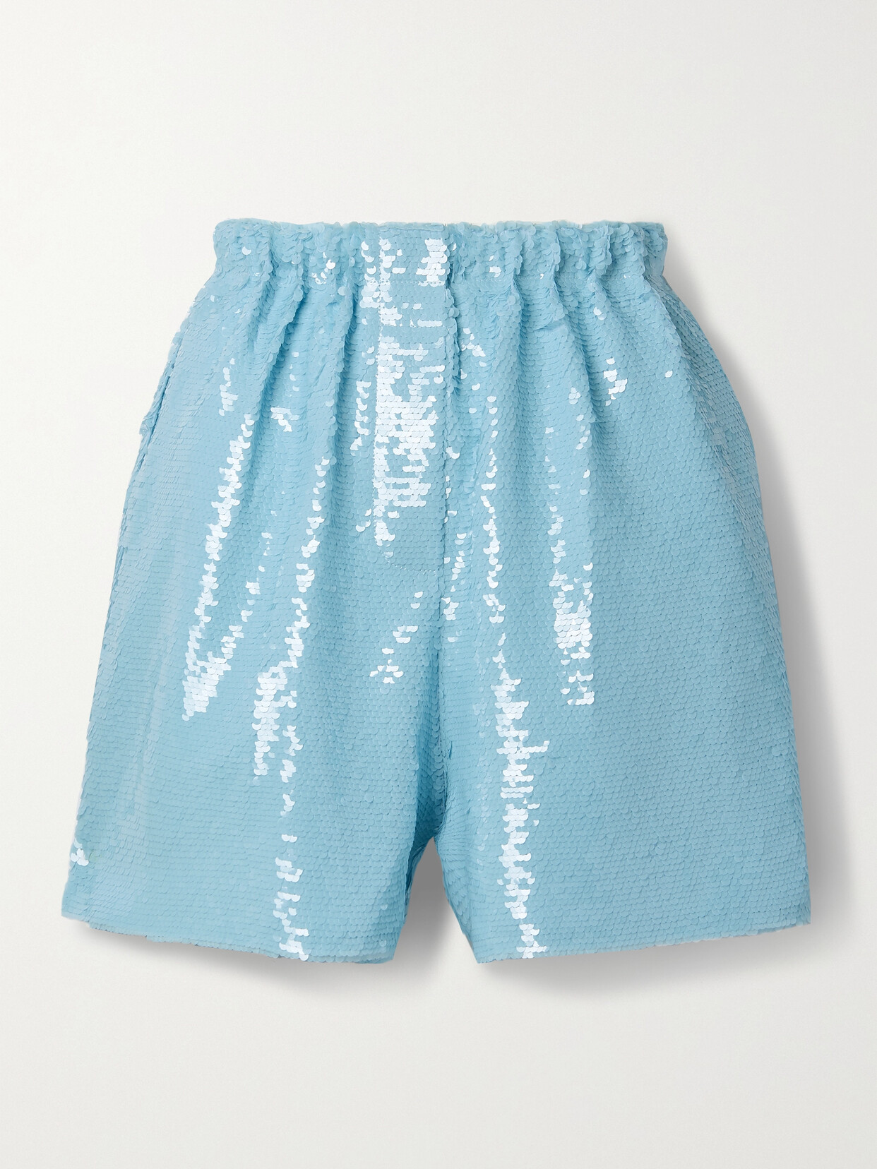 The Frankie Shop Jazz Sequined Boxer Shorts In Blue