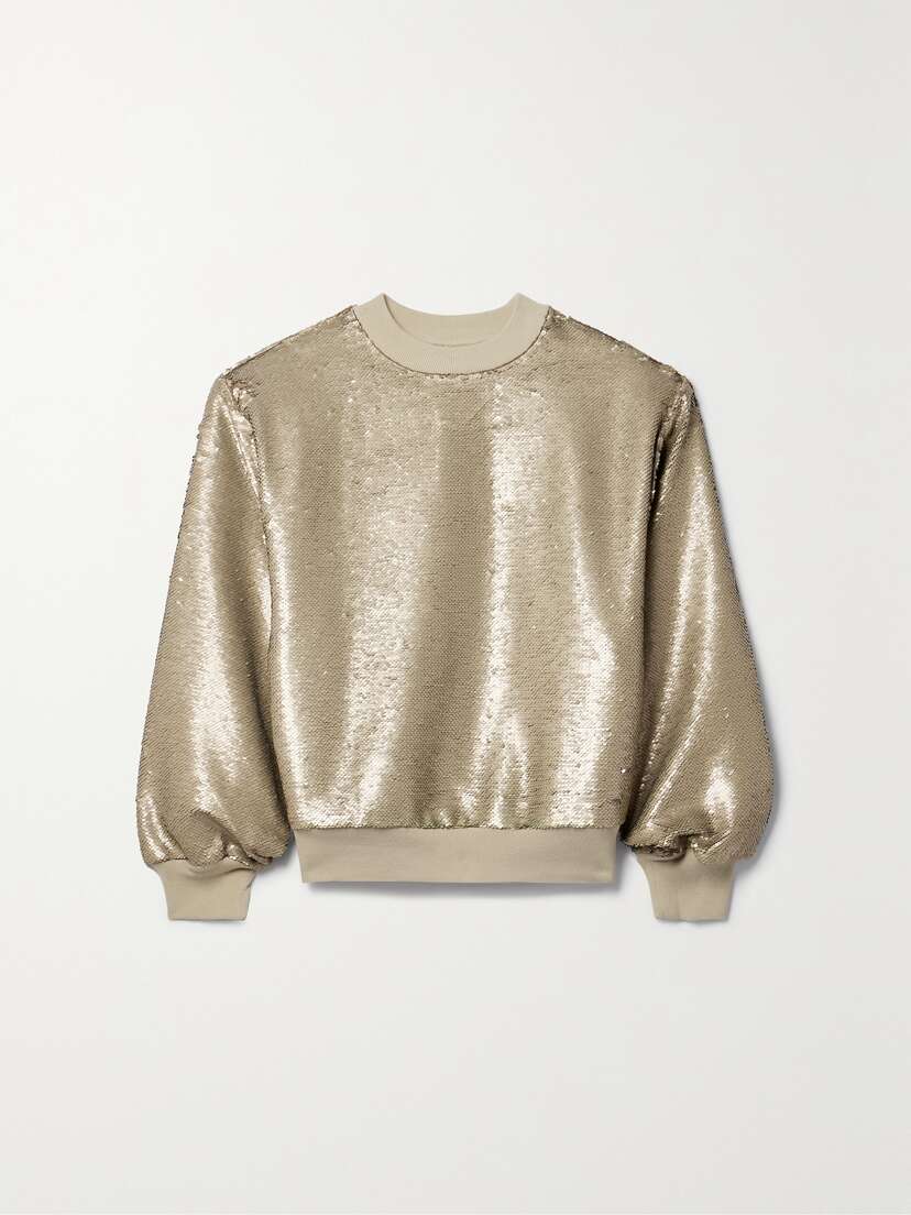 The Frankie Shop Metz Sequined Jersey Sweatshirt