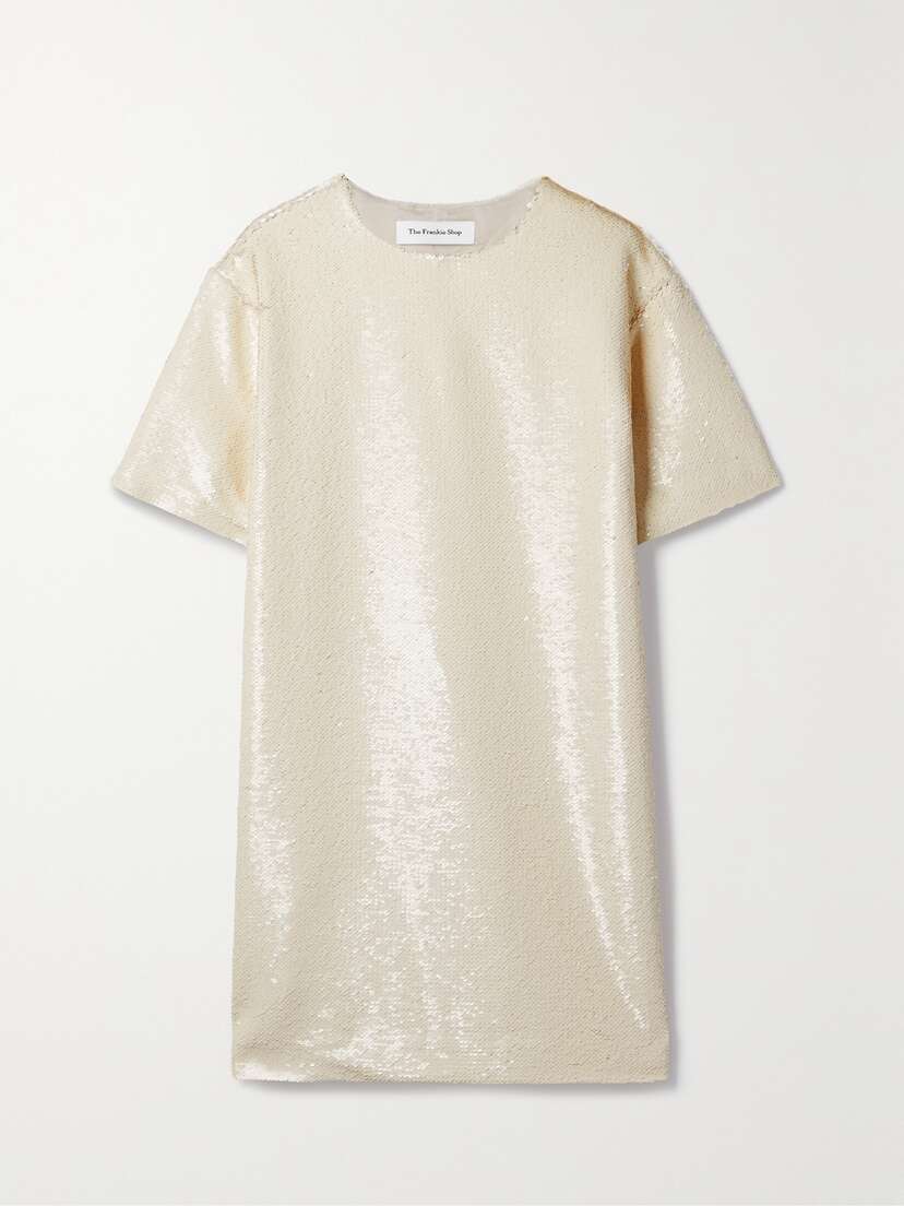 The Frankie Shop Riley Sequined Tulle Mini Dress - x large