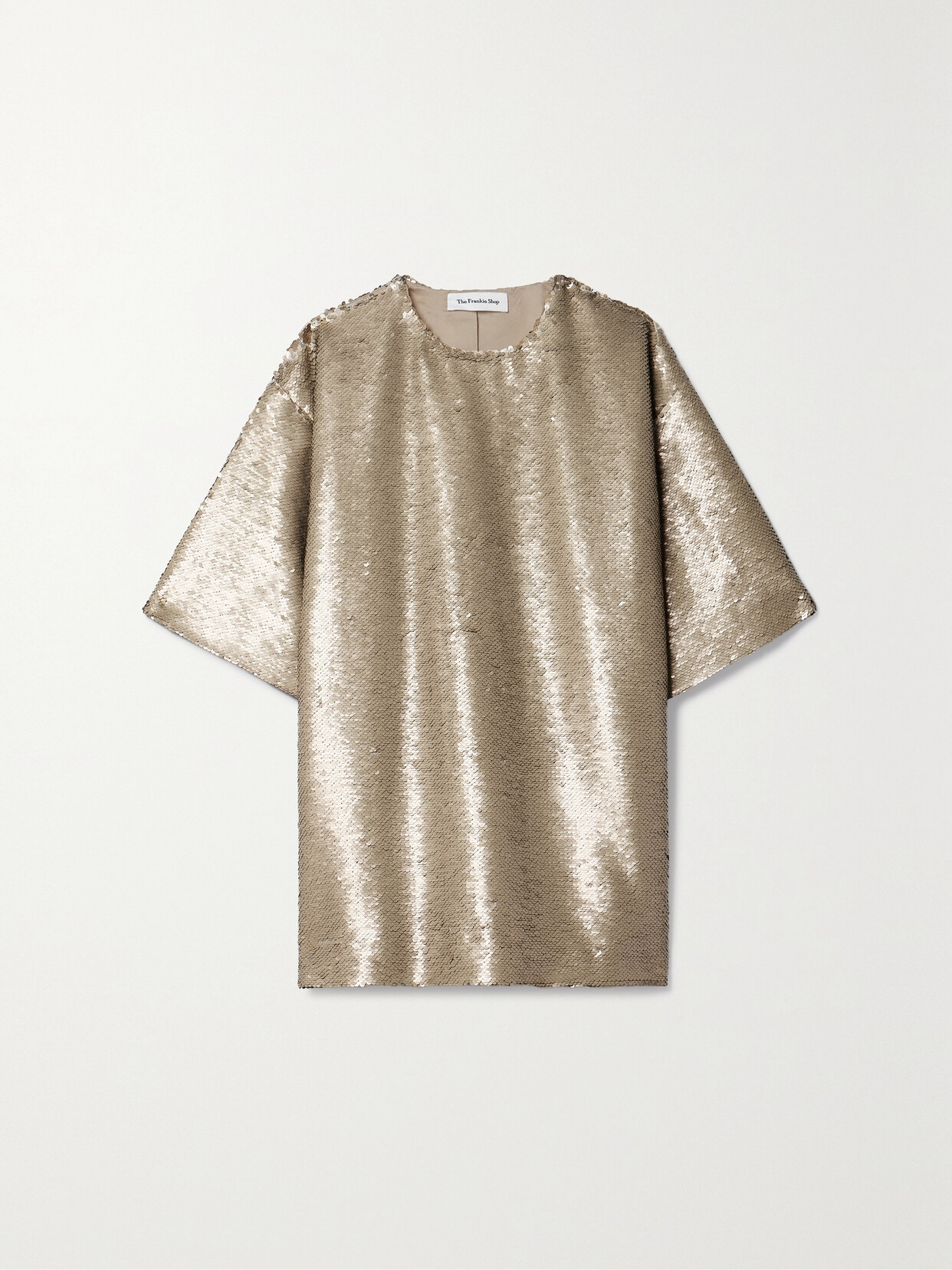 THE FRANKIE SHOP JONES SEQUINED SATIN T-SHIRT