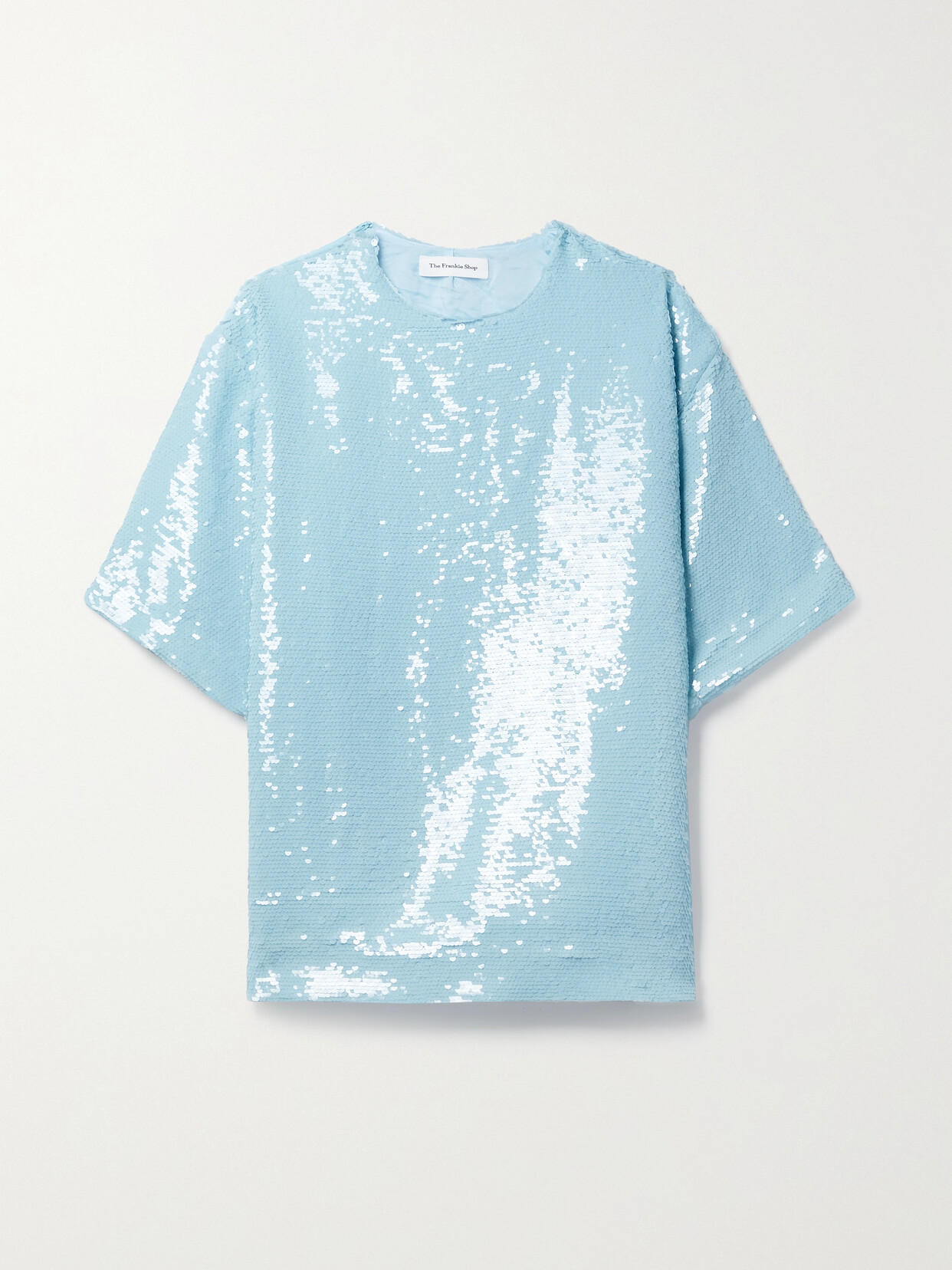 THE FRANKIE SHOP JONES SEQUINED SATIN T-SHIRT