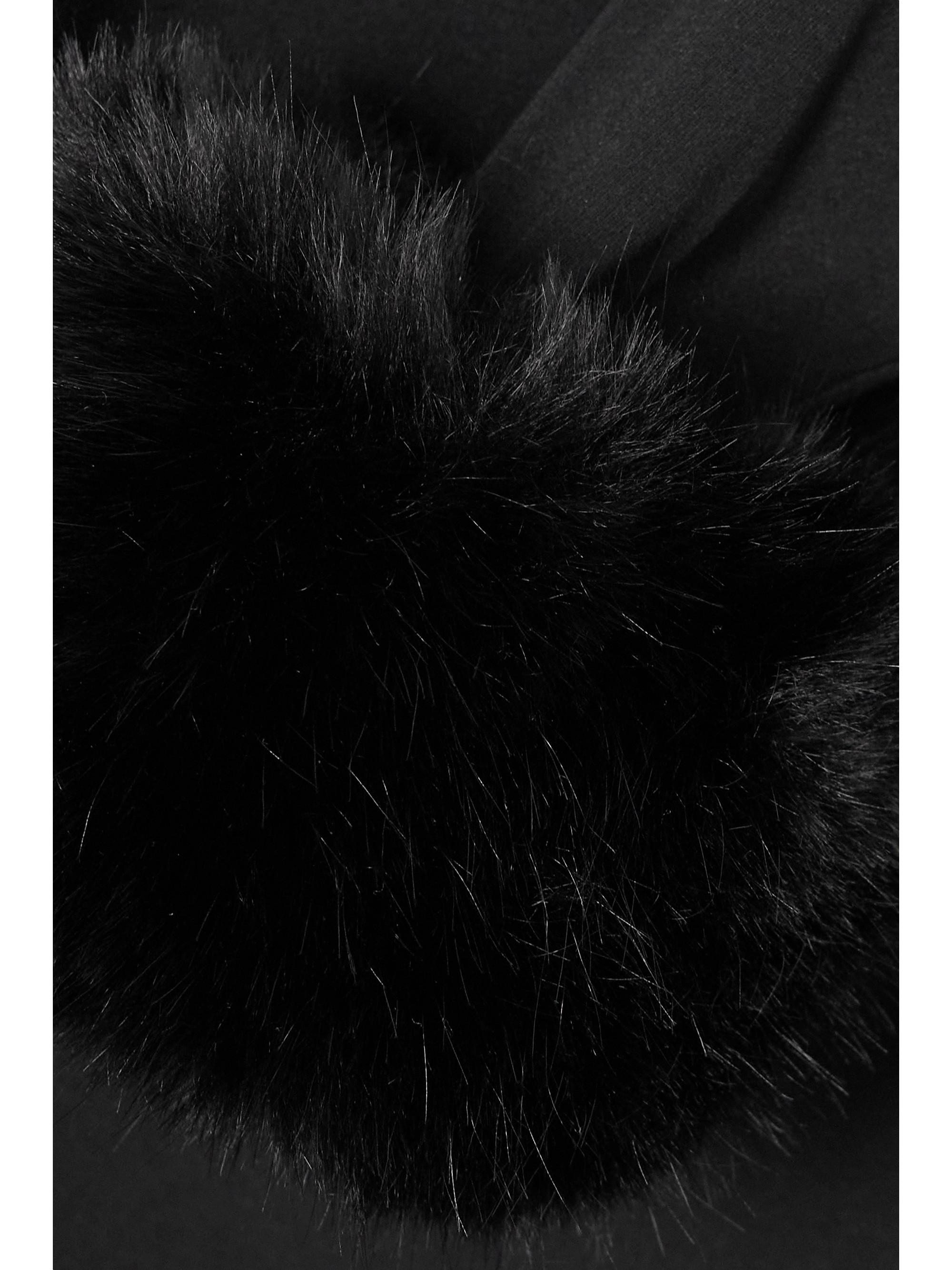Alexander Wang Off-the-shoulder faux fur-trimmed stretch-jersey mini dress thumbnail