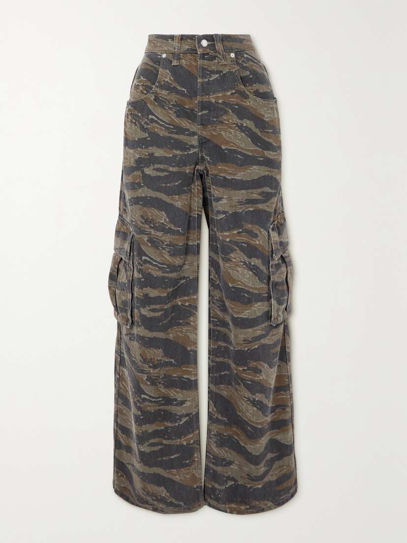 Alexander Wang Camouflage-print Cotton-twill Wide-leg Pants