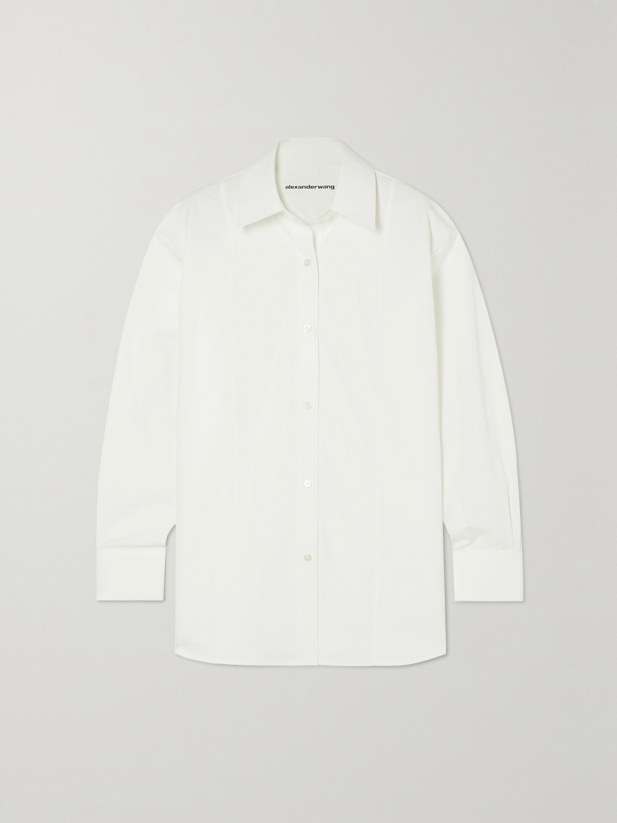 Alexander Wang Crystal-embellished Cotton-poplin Shirt - White