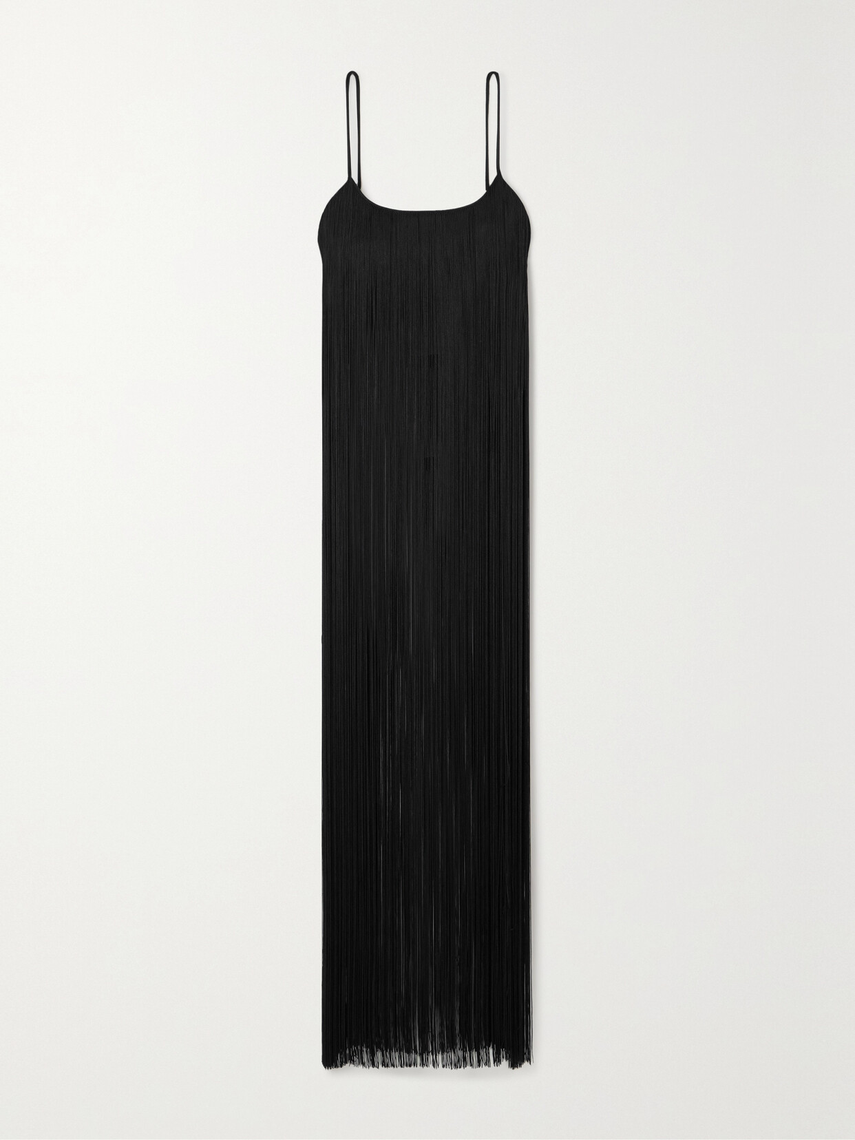 Alexander Wang - Fringed Stretch-knit Cropped Top - Black