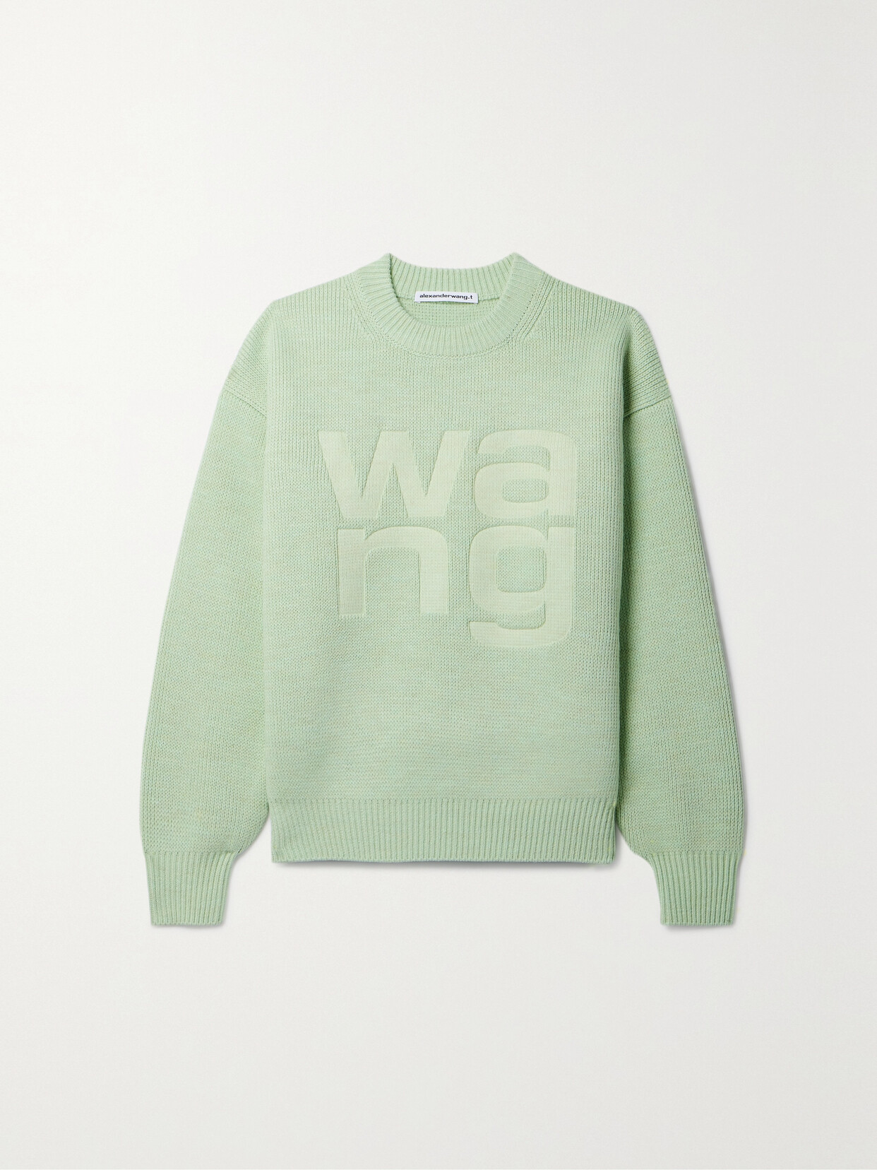 Alexander Wang T Debossed Knitted Sweater In Green