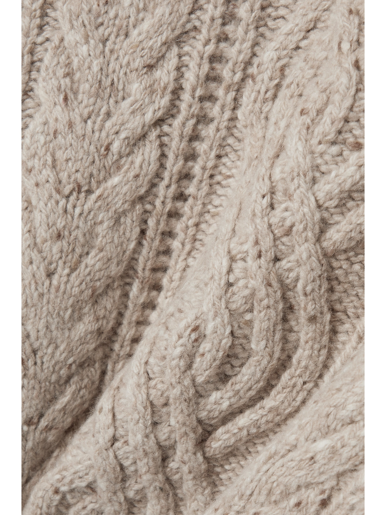 Loro Piana Cable-knit Wool And Cashmere-blend Turtleneck Sweater In Neutrals