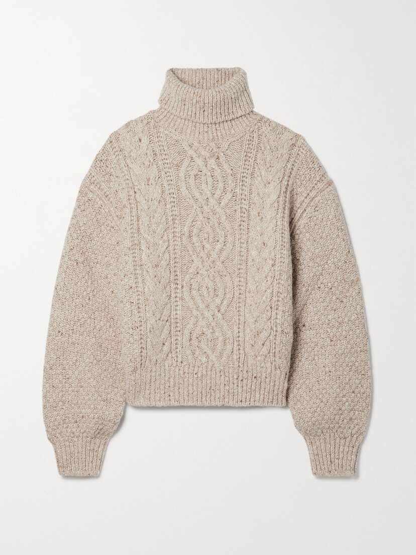 Loro Piana Cable-knit Wool And Cashmere-blend Turtleneck Sweater