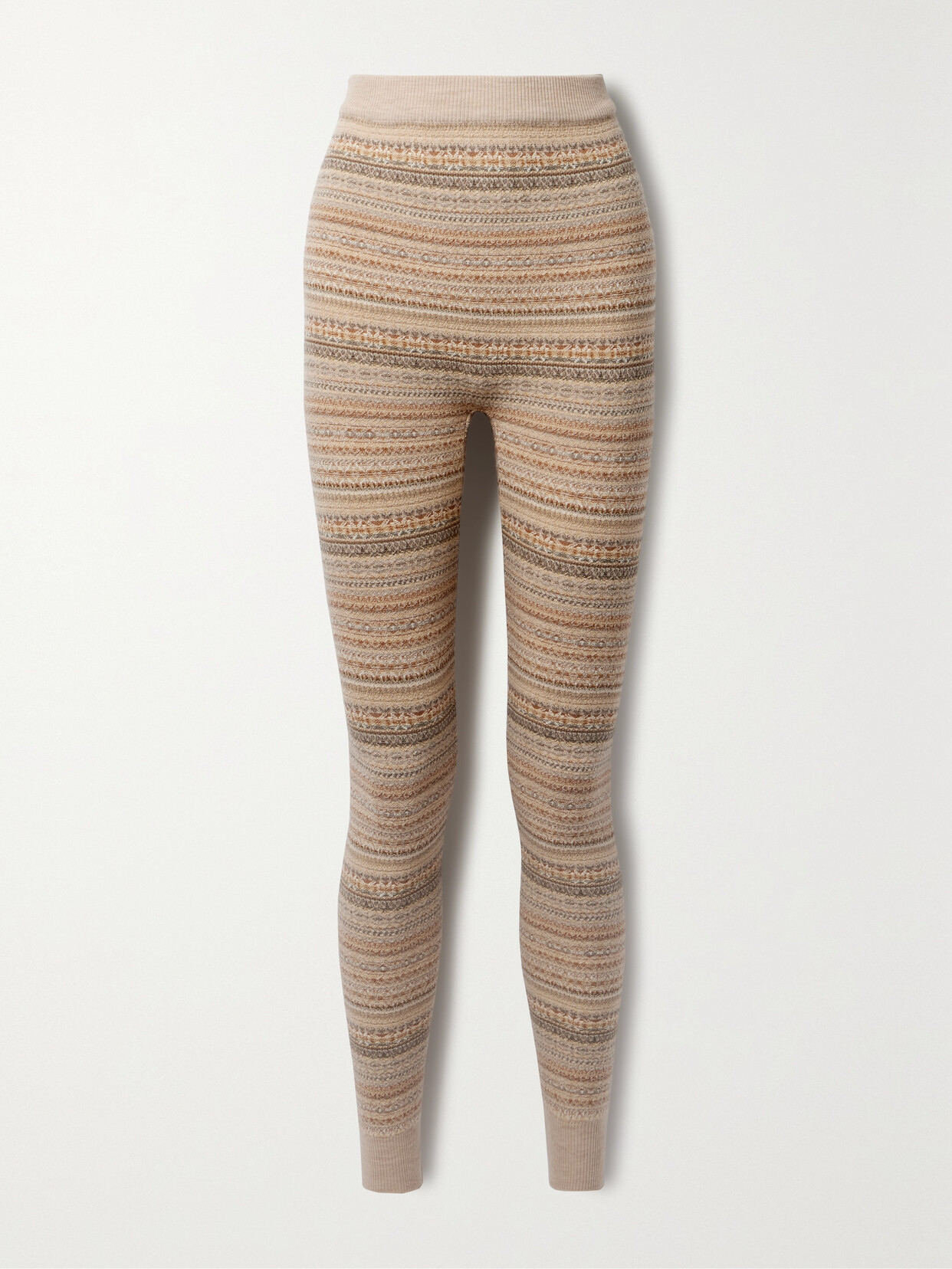 Loro Piana Fair Isle Wool-blend Tapered Leggings In Multi