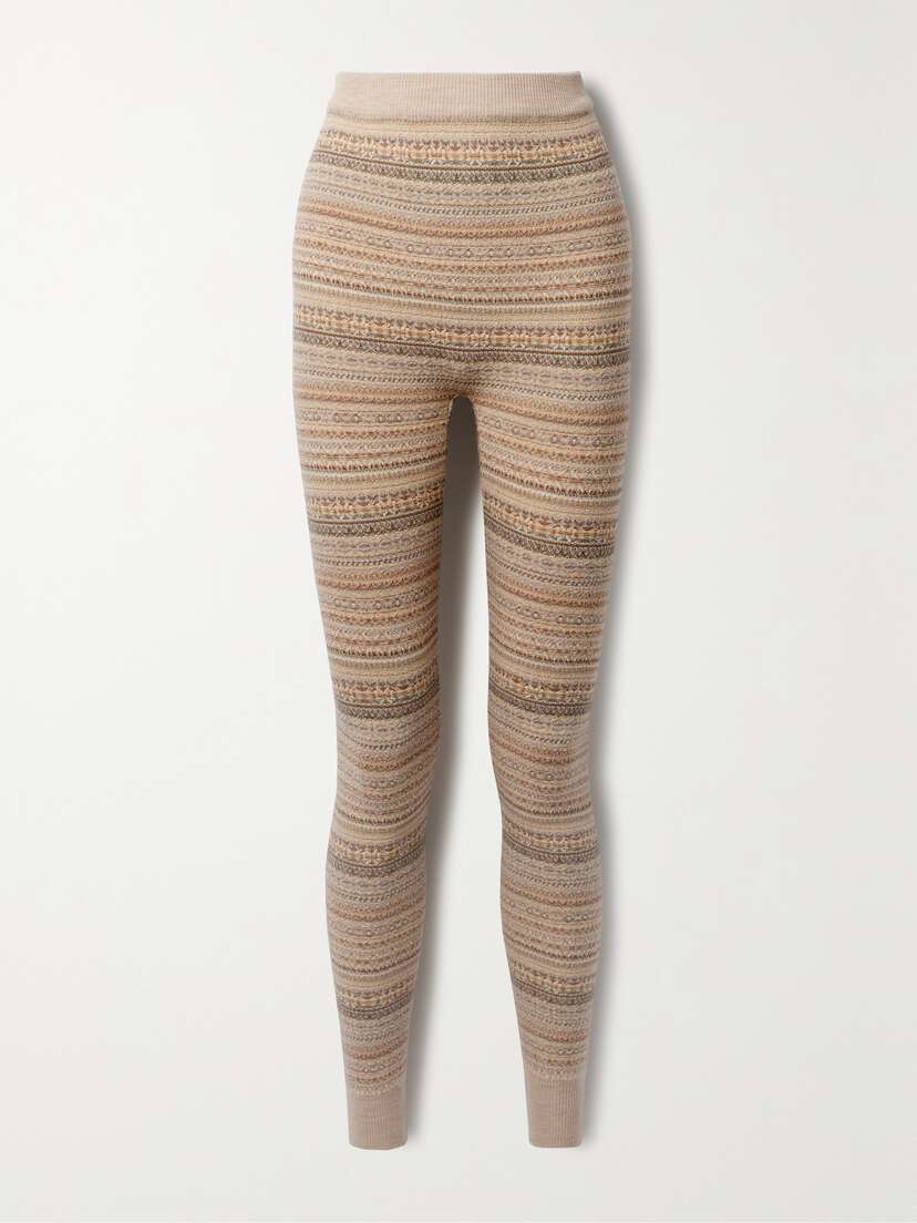 Loro Piana Fair Isle Wool-blend Tapered Leggings