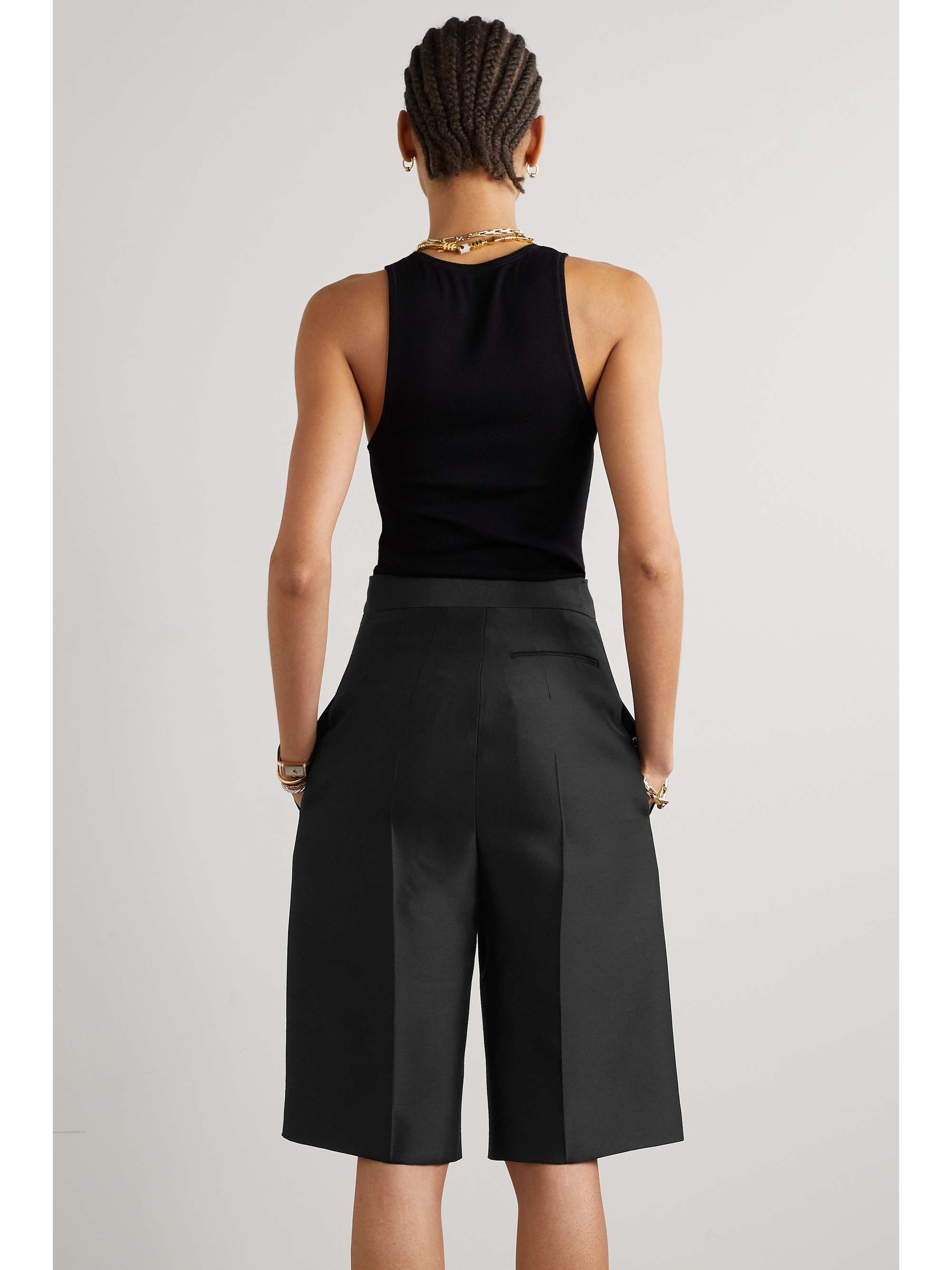 THE ROW Flash wool and silk-blend shorts