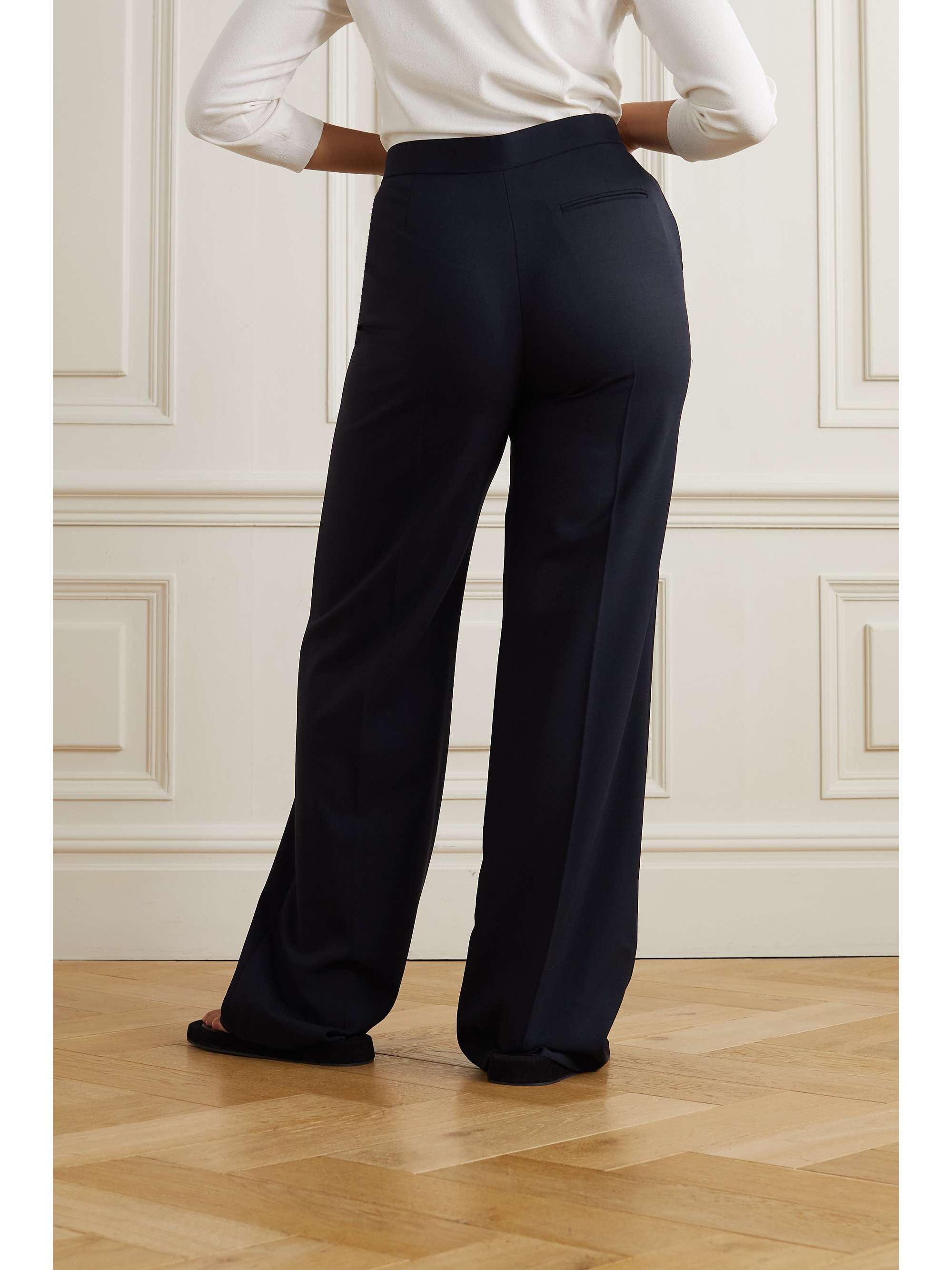 THE ROW Delton pleated wool straight-leg pants