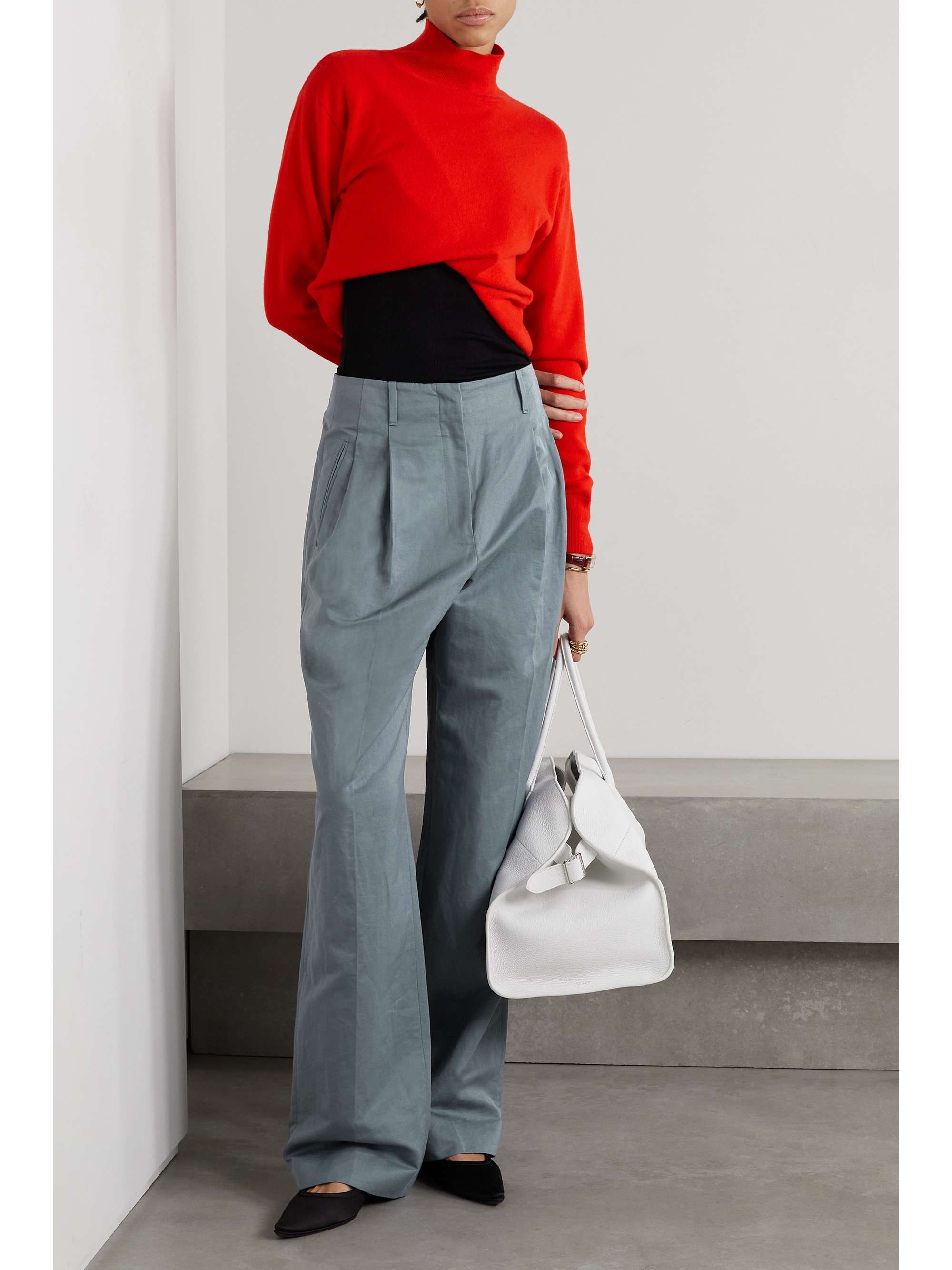 THE ROW Gaugin cotton and ramie-blend wide-leg pants