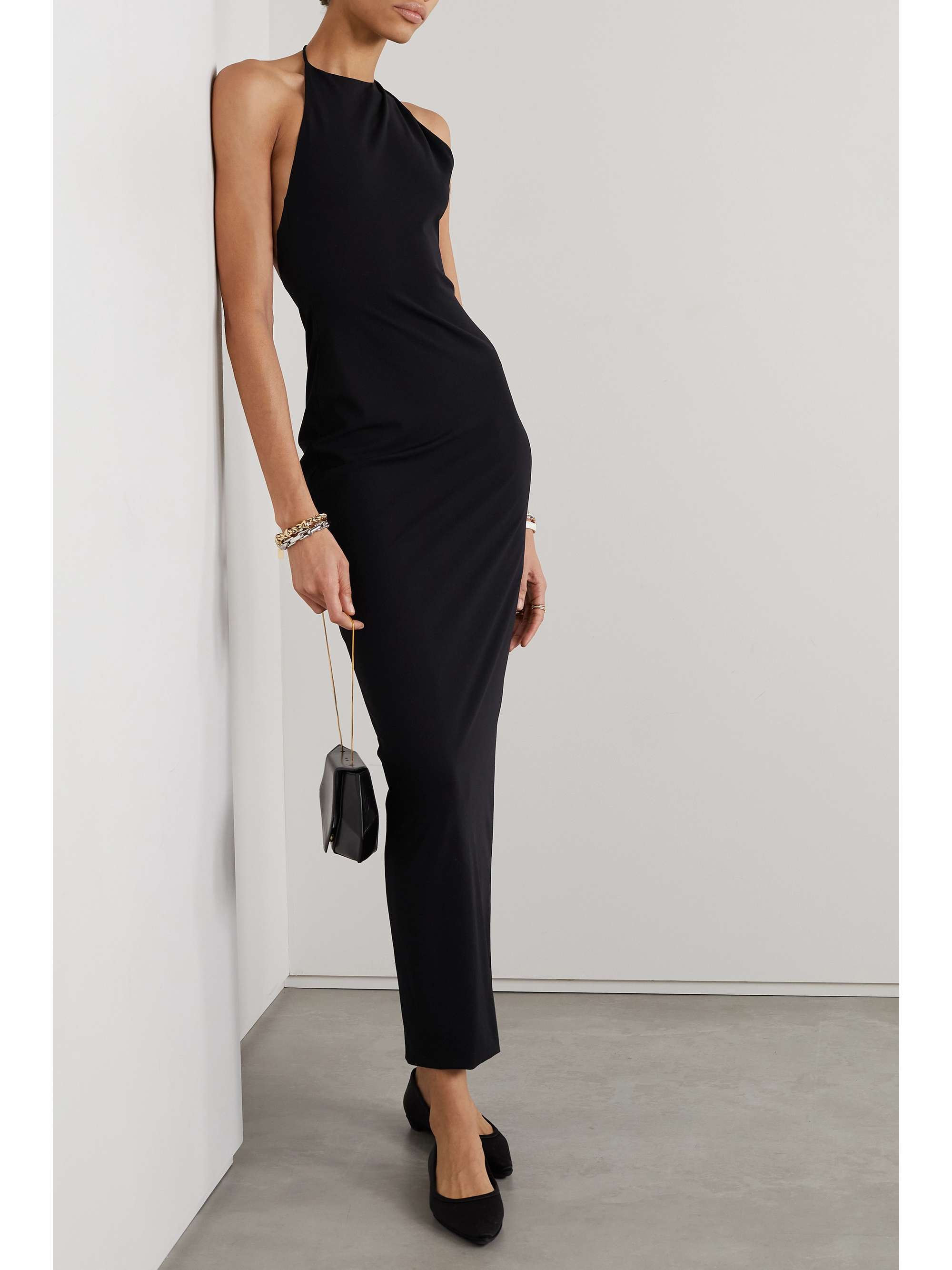 THE ROW Coralia open-back stretch-jersey maxi halterneck dress