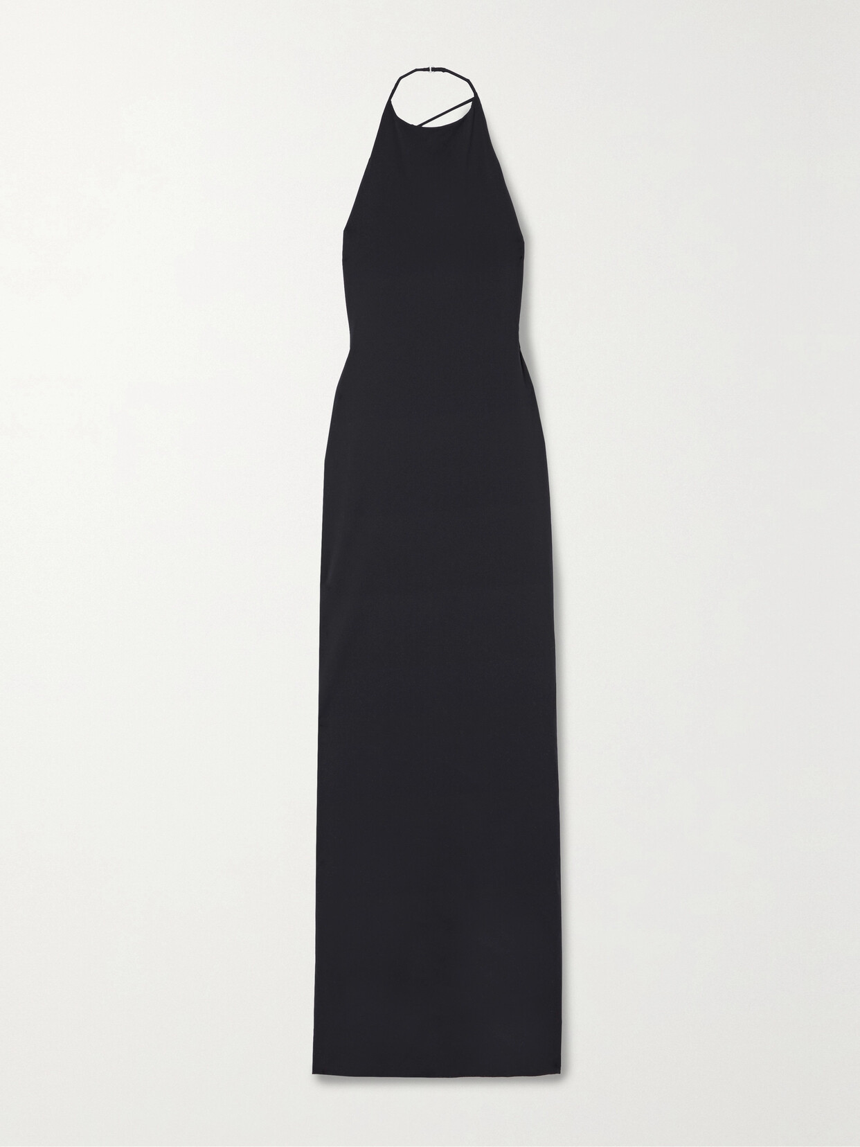 Shop The Row Coralia Open-back Stretch-jersey Maxi Halterneck Dress In Black