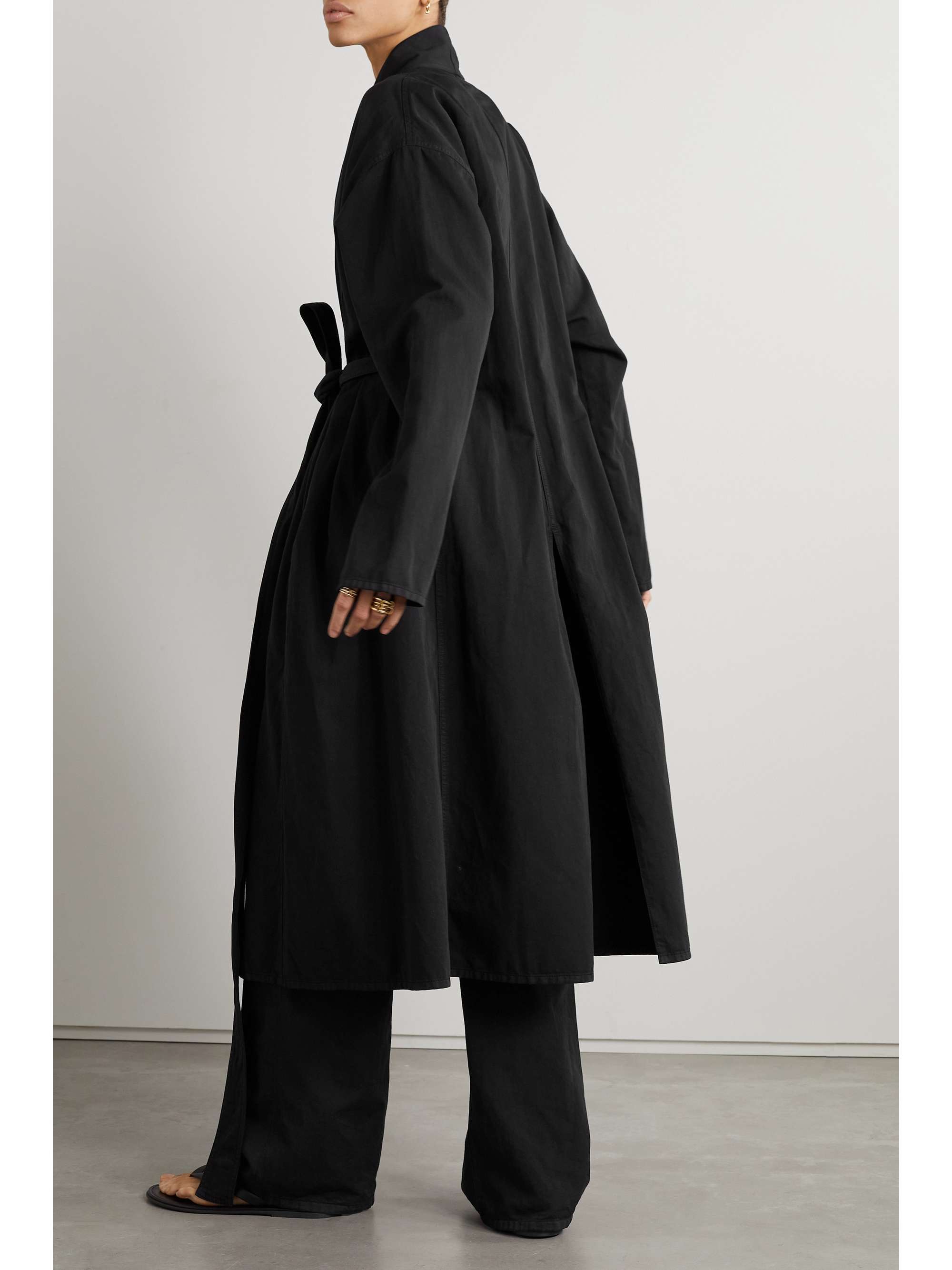 THE ROW Rimbaud belted cotton and linen-blend twill coat