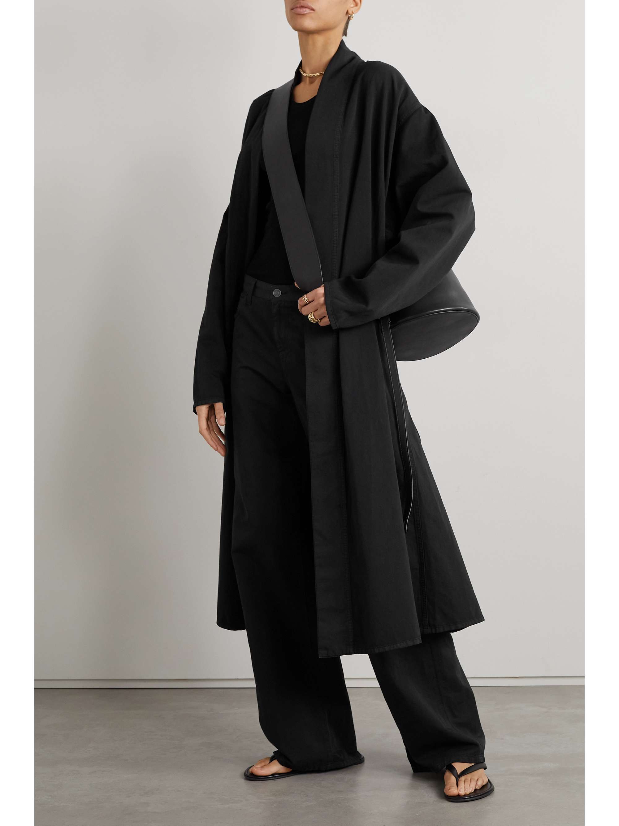 THE ROW Rimbaud belted cotton and linen-blend twill coat
