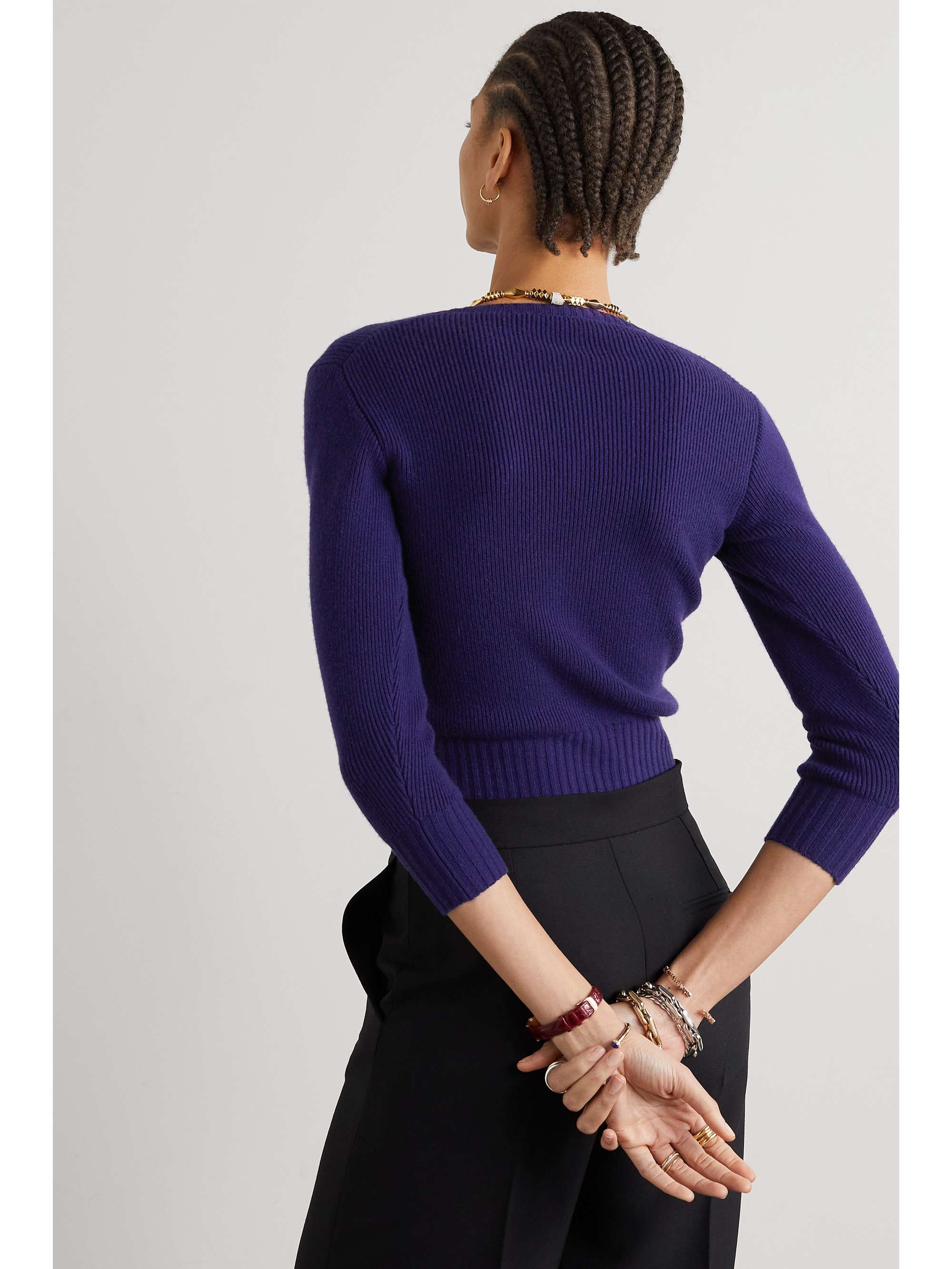 THE ROW Cael cropped ribbed cashmere-blend sweater