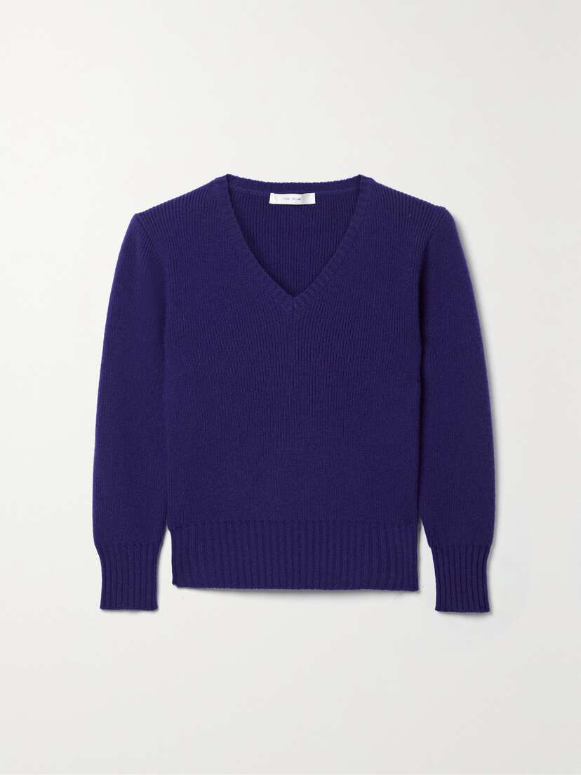 The Row Cael Cropped Ribbed Cashmere-blend Sweater - x large