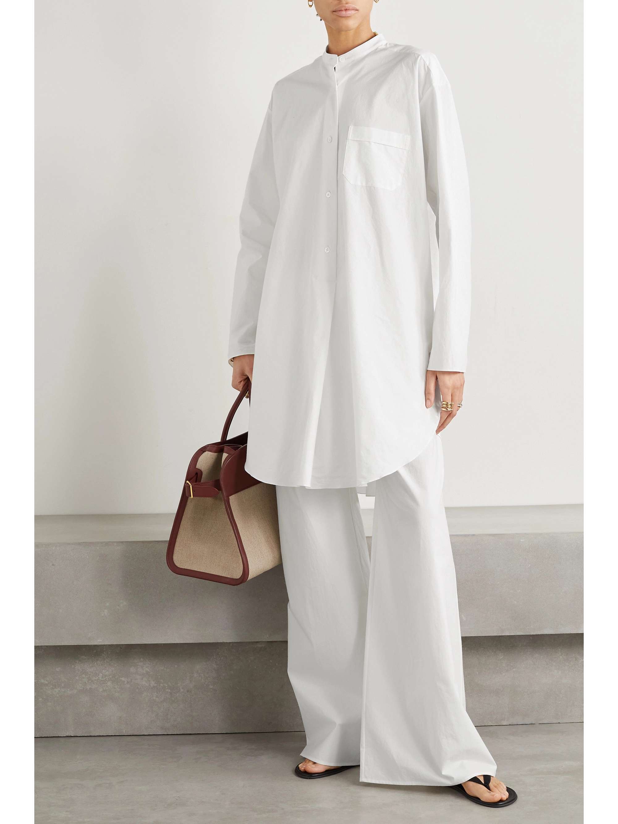 Goyan cotton-poplin wide-leg pants