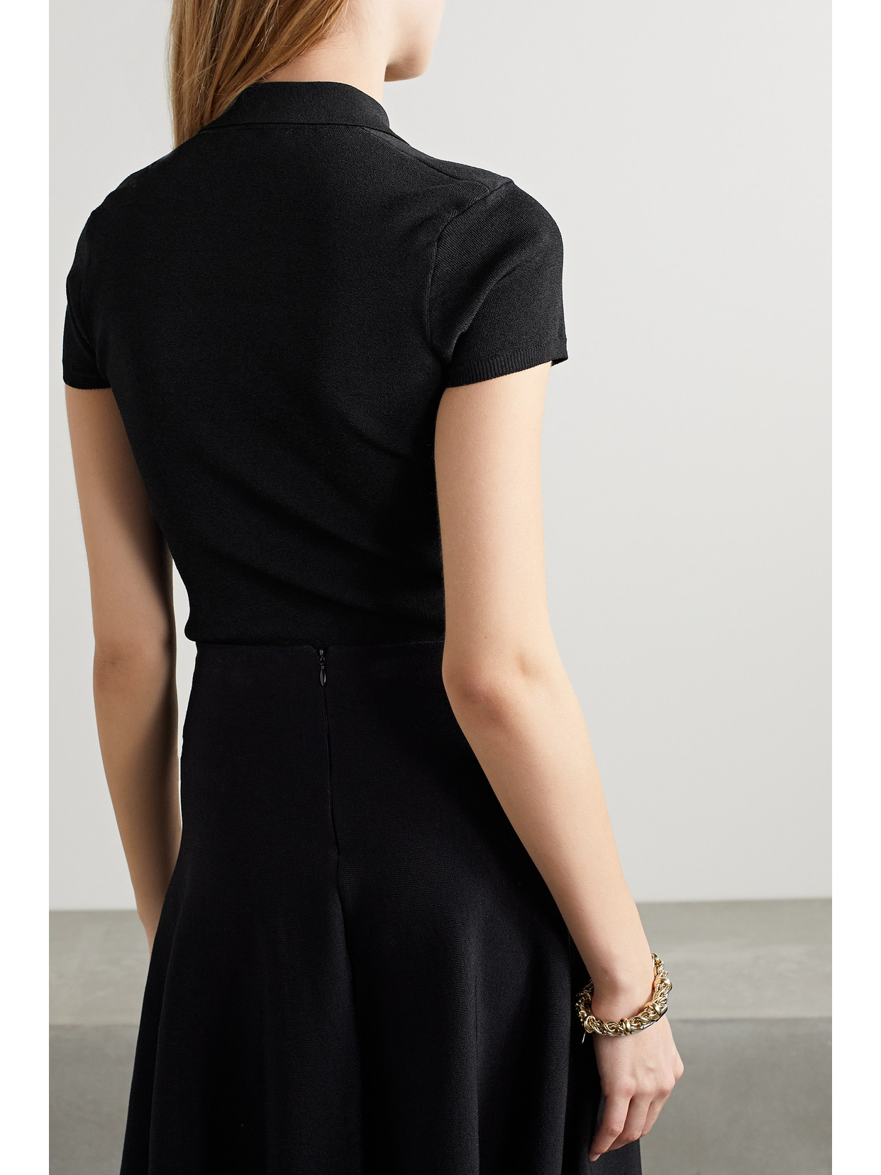 The Row Cauro Zip-front Polo Top In Black