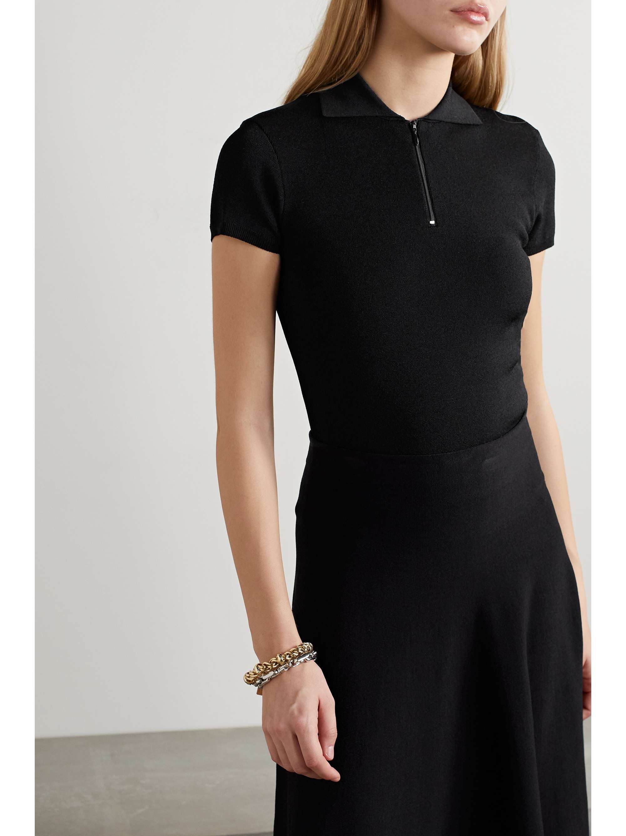 THE ROW Cauro knitted polo top