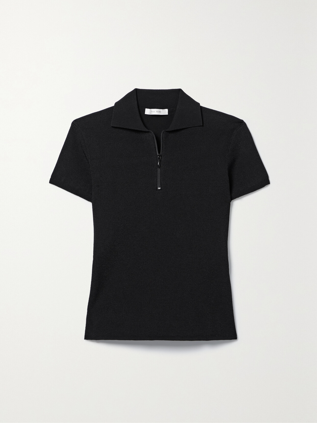 Shop The Row Cauro Knitted Polo Top In Black