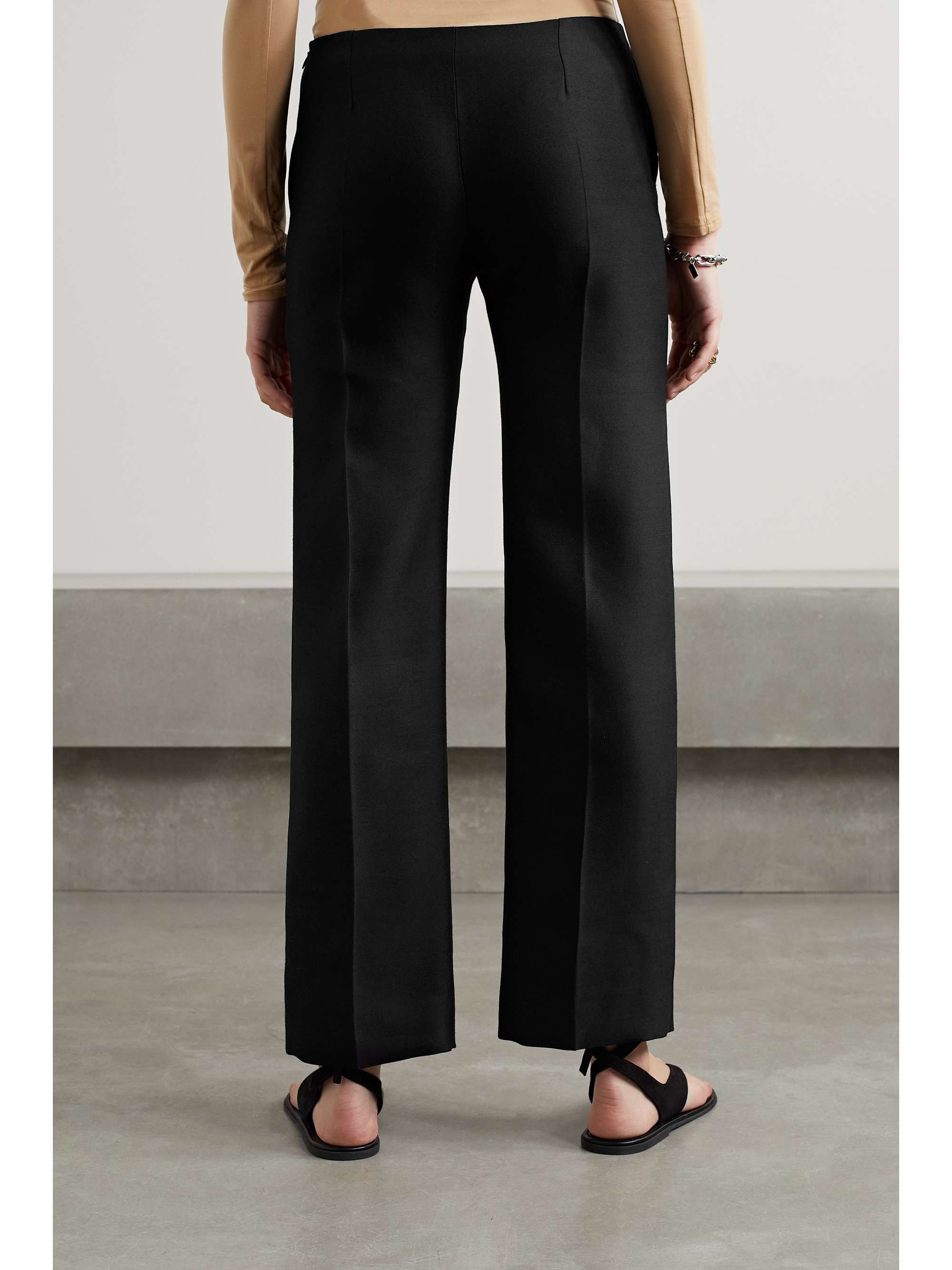 THE ROW Flame wool and silk-blend straight-leg pants