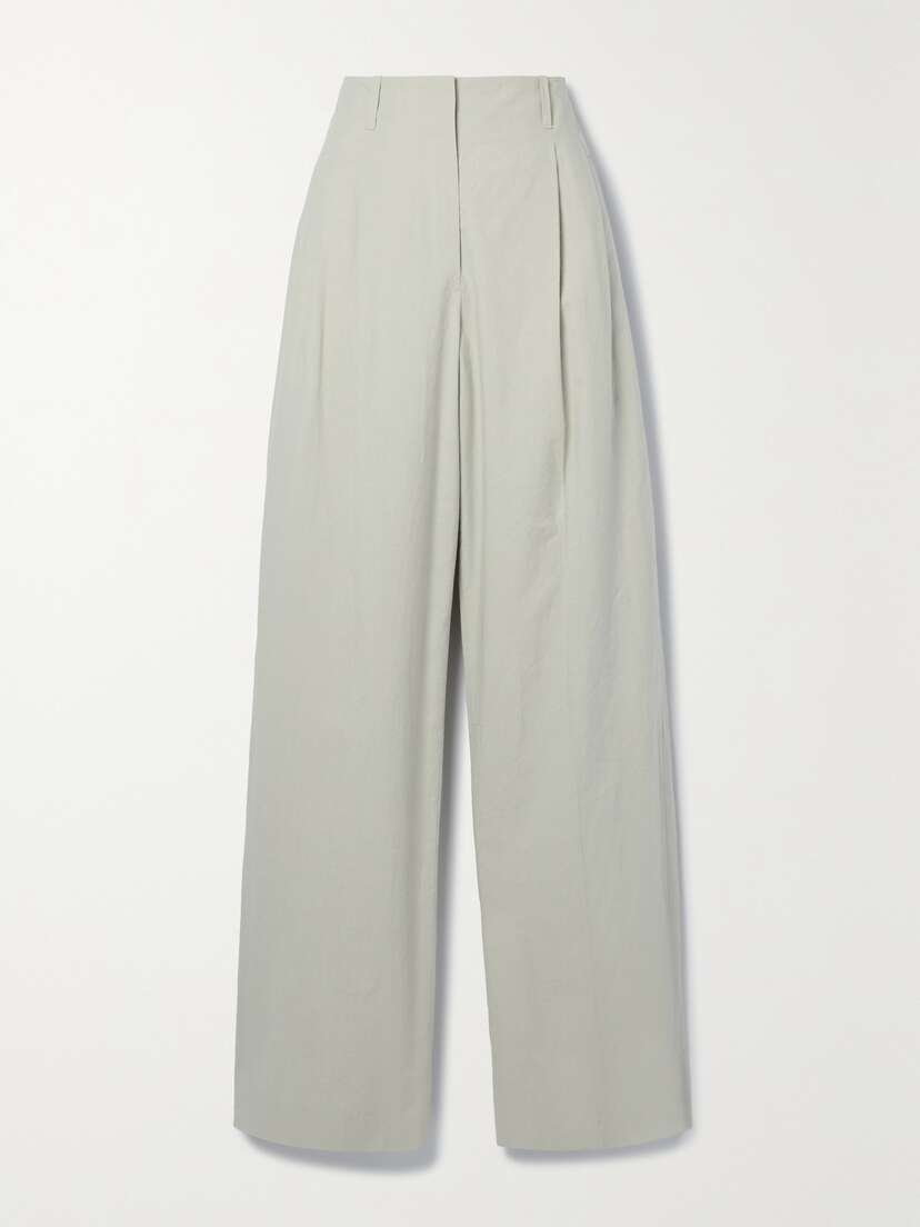 The Row Gaugin Pleated Cotton-poplin Wide-leg Pants
