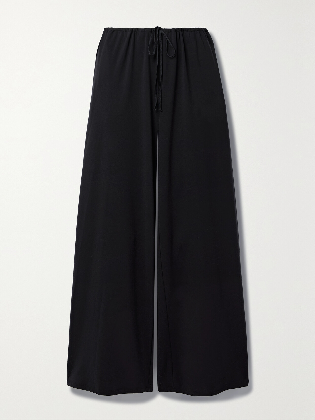 The Row Barrie Dry Wool Wide Leg Pants In Black