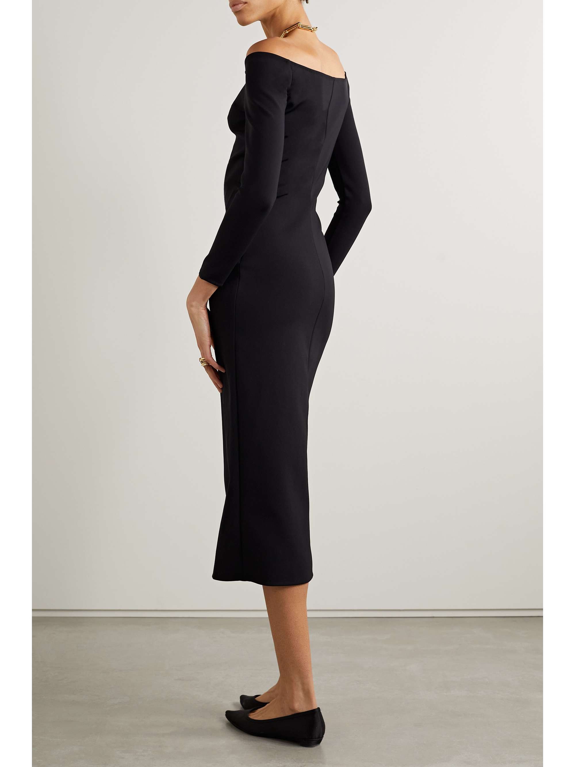 THE ROW Coralinda off-the-shoulder stretch-jersey midi dress