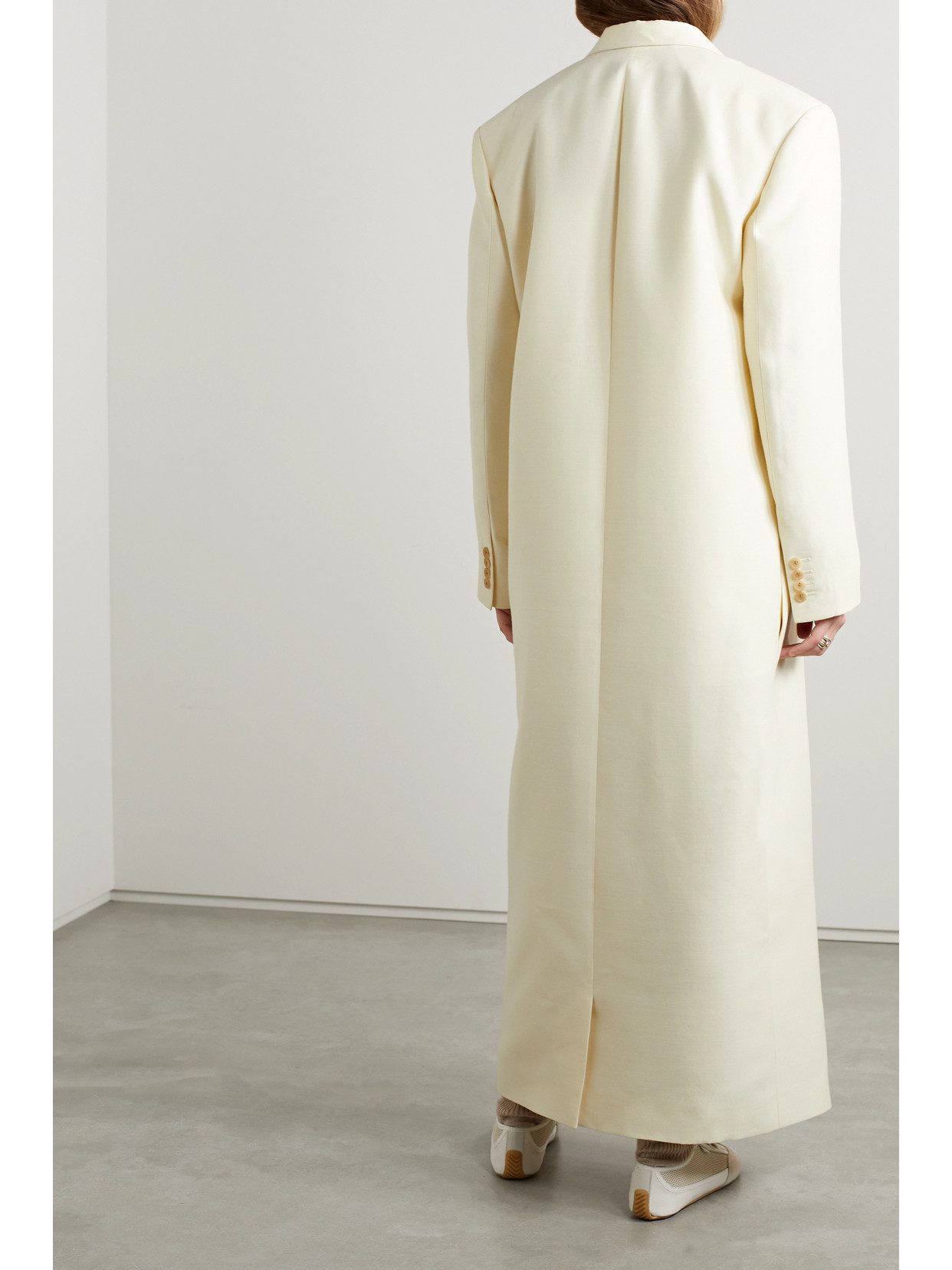 The Row Catena Oversized Wool And Silk-blend Cady Coat In Ivory