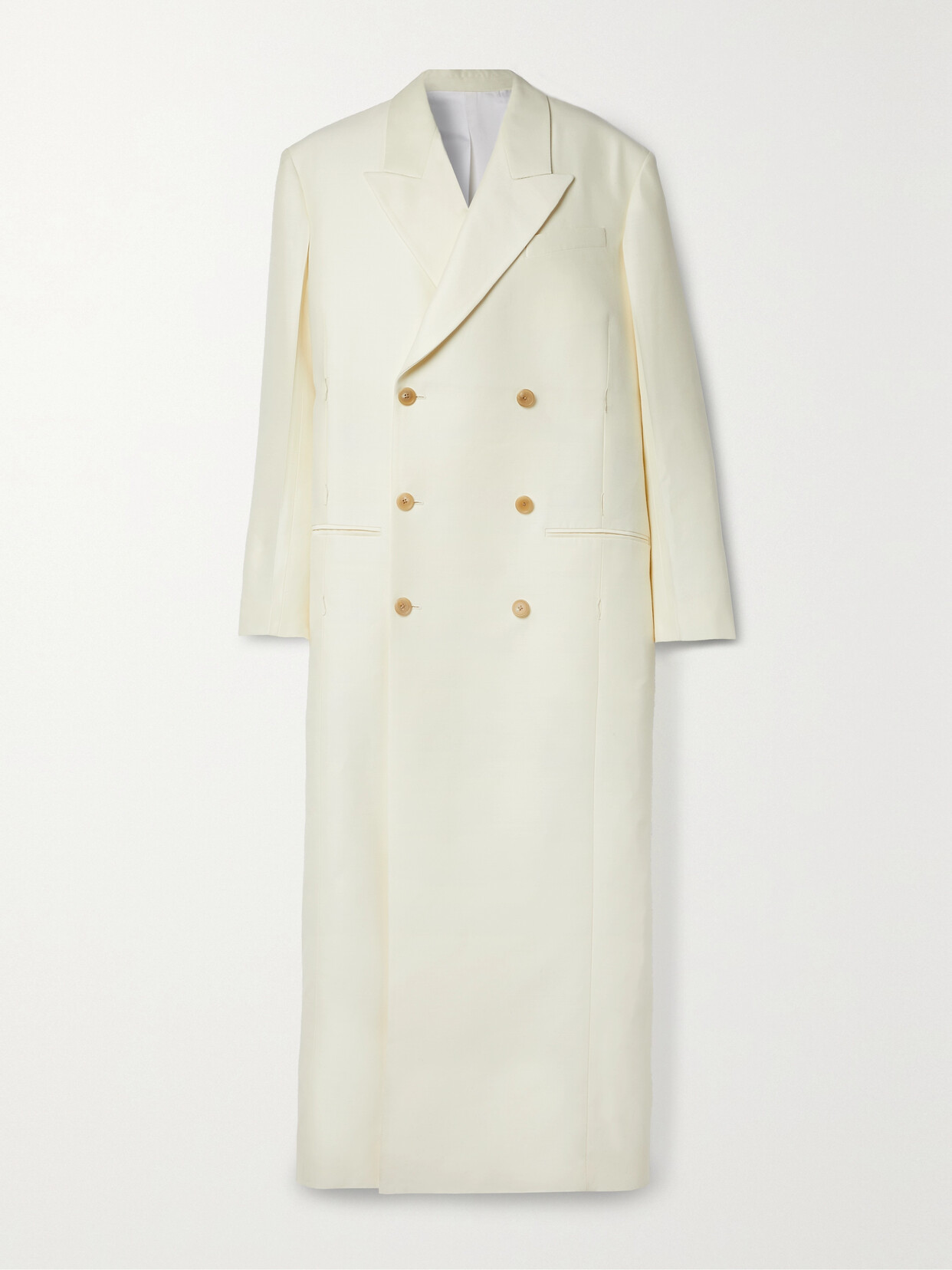 Shop The Row Catena Oversized Wool And Silk-blend Cady Coat In Ivory