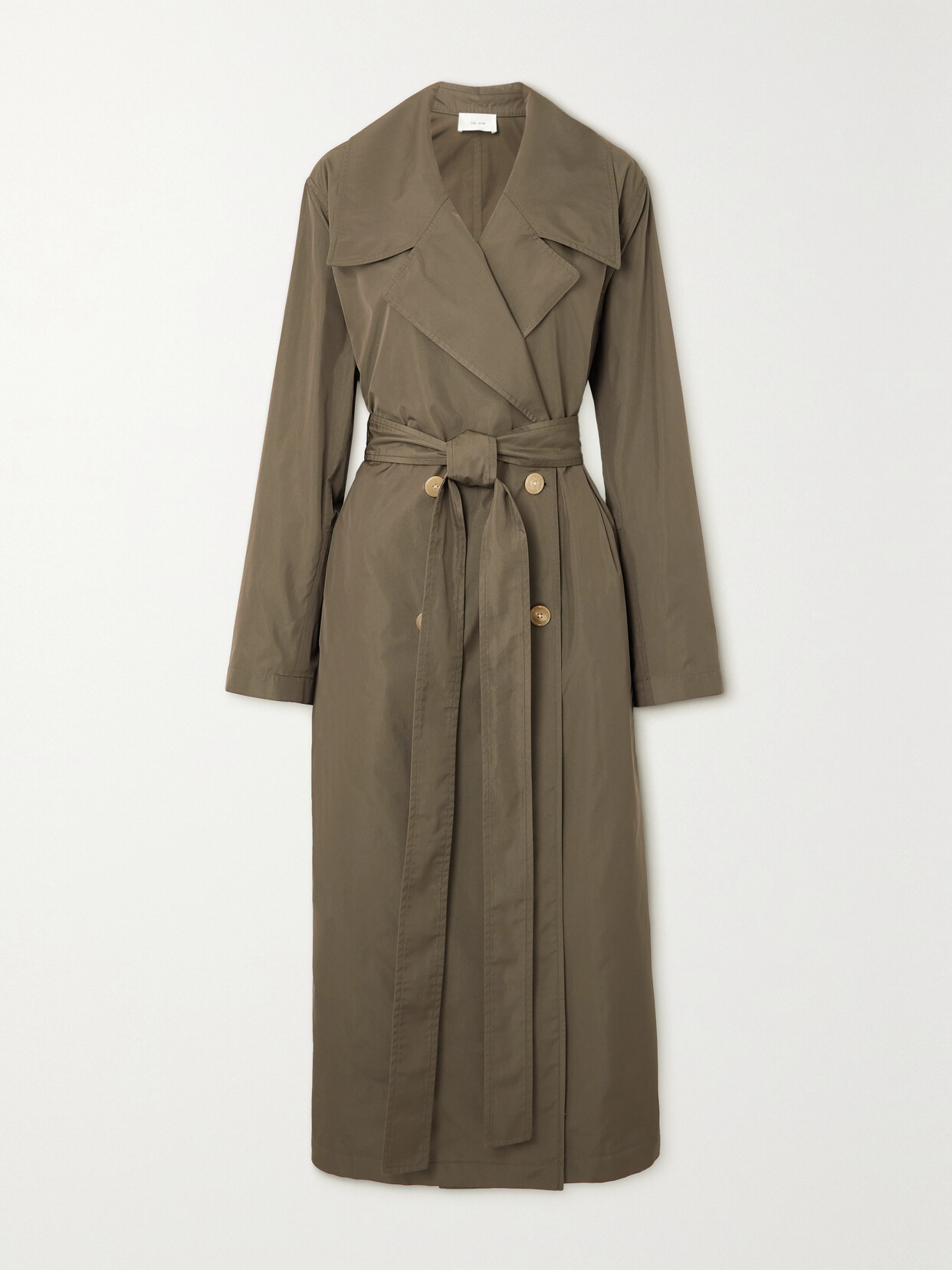 The Row - Cadel Belted Double-breasted Shell Trench Coat - Green