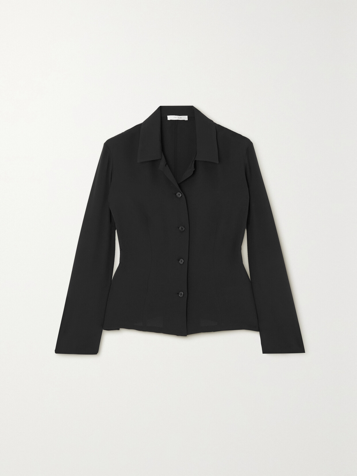 The Row - Fern Cropped Silk Shirt - Black