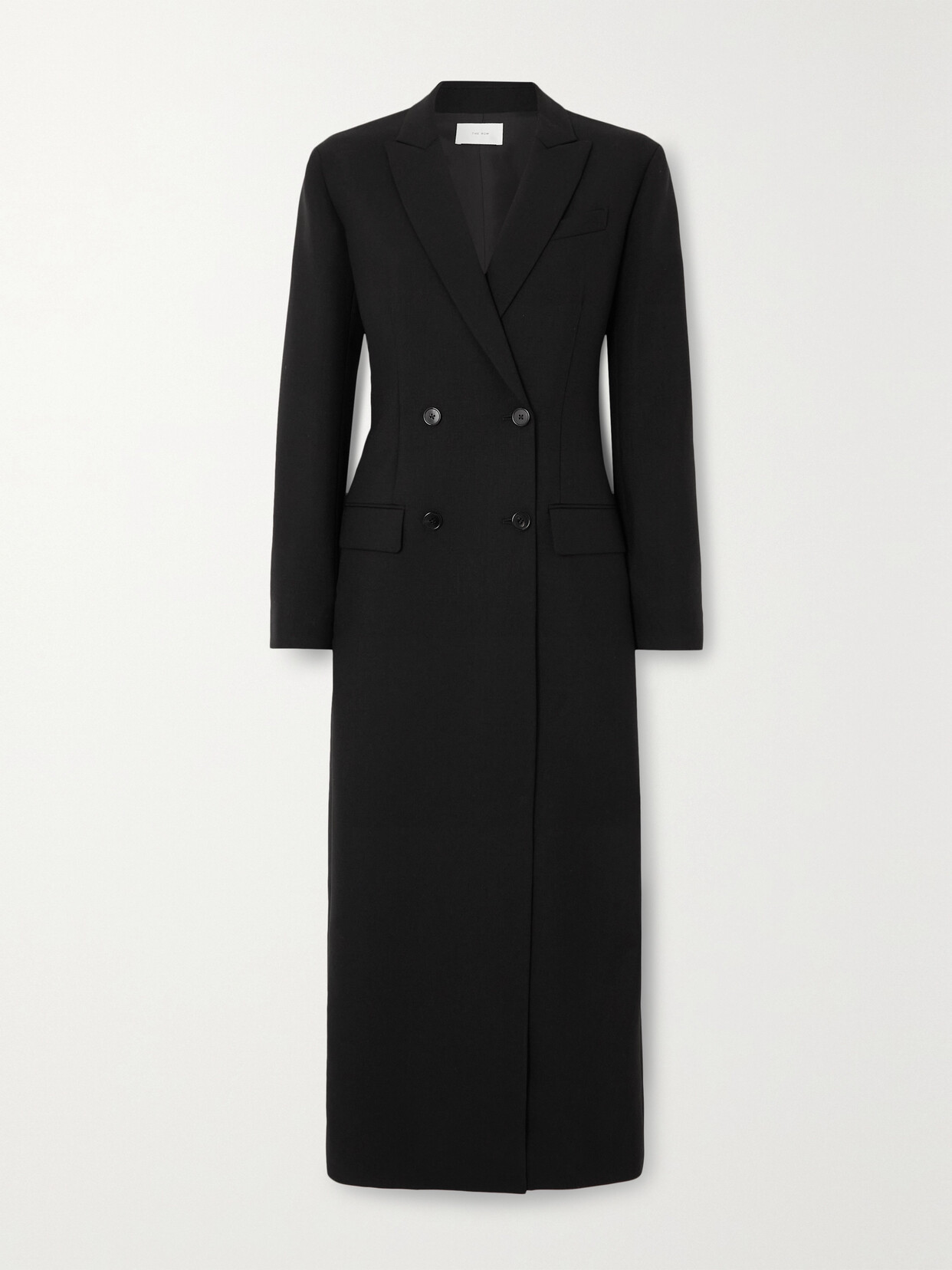 The Row Aris Double-breasted Wool And Mohair-blend Coat In Black